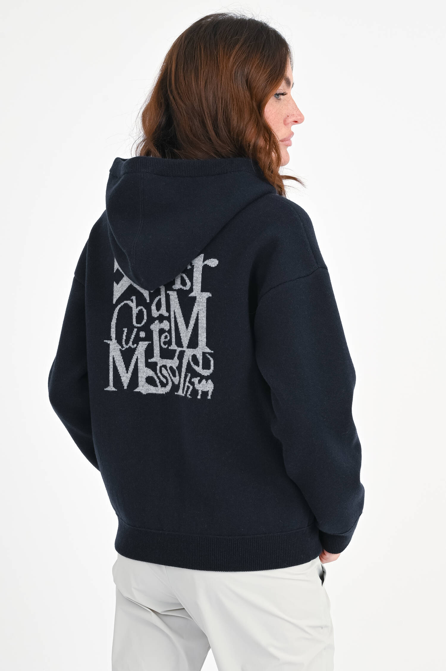 Strickjacke in Dunkelblau/Grau