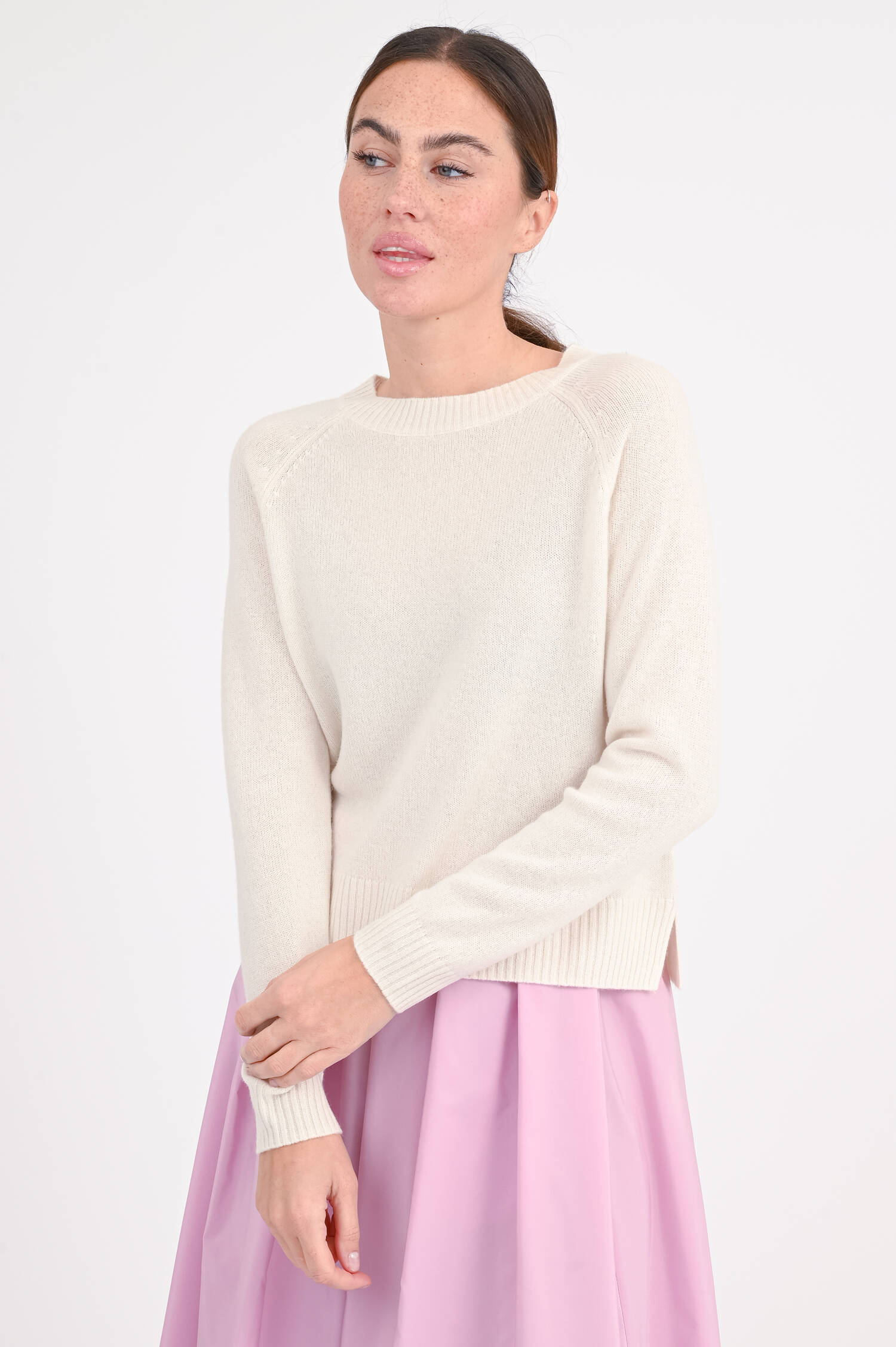 Cashmere-Pullover TAGO in Ecru