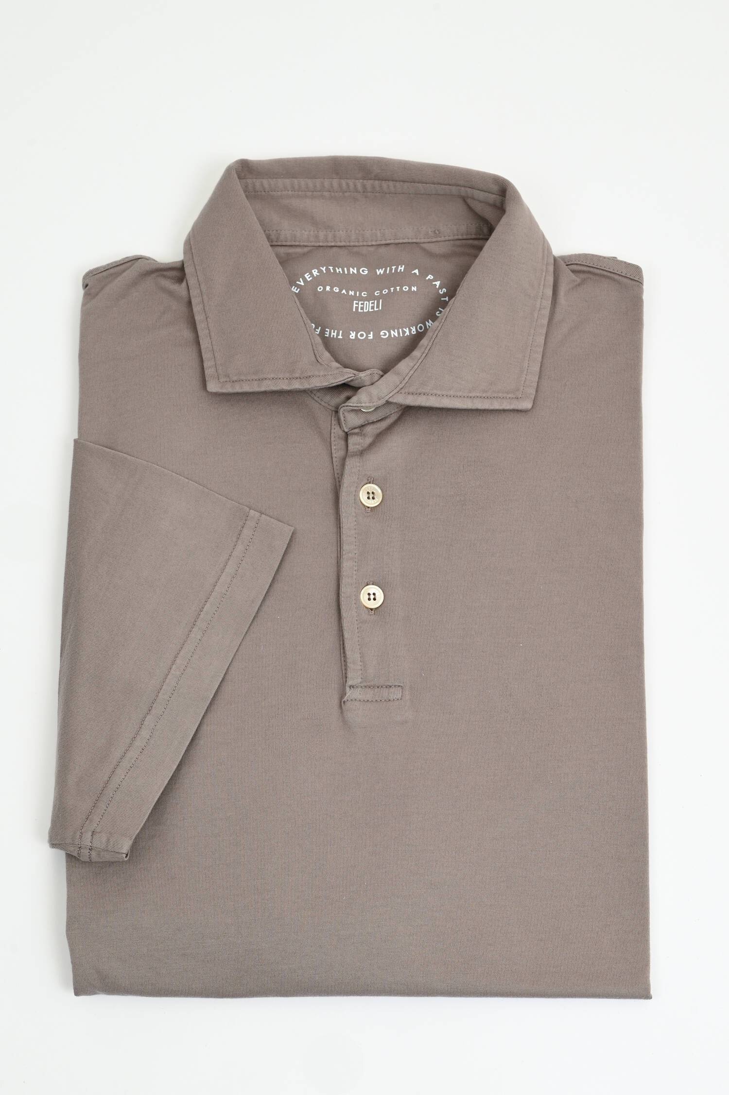 Jersey-Poloshirt in Taupe
