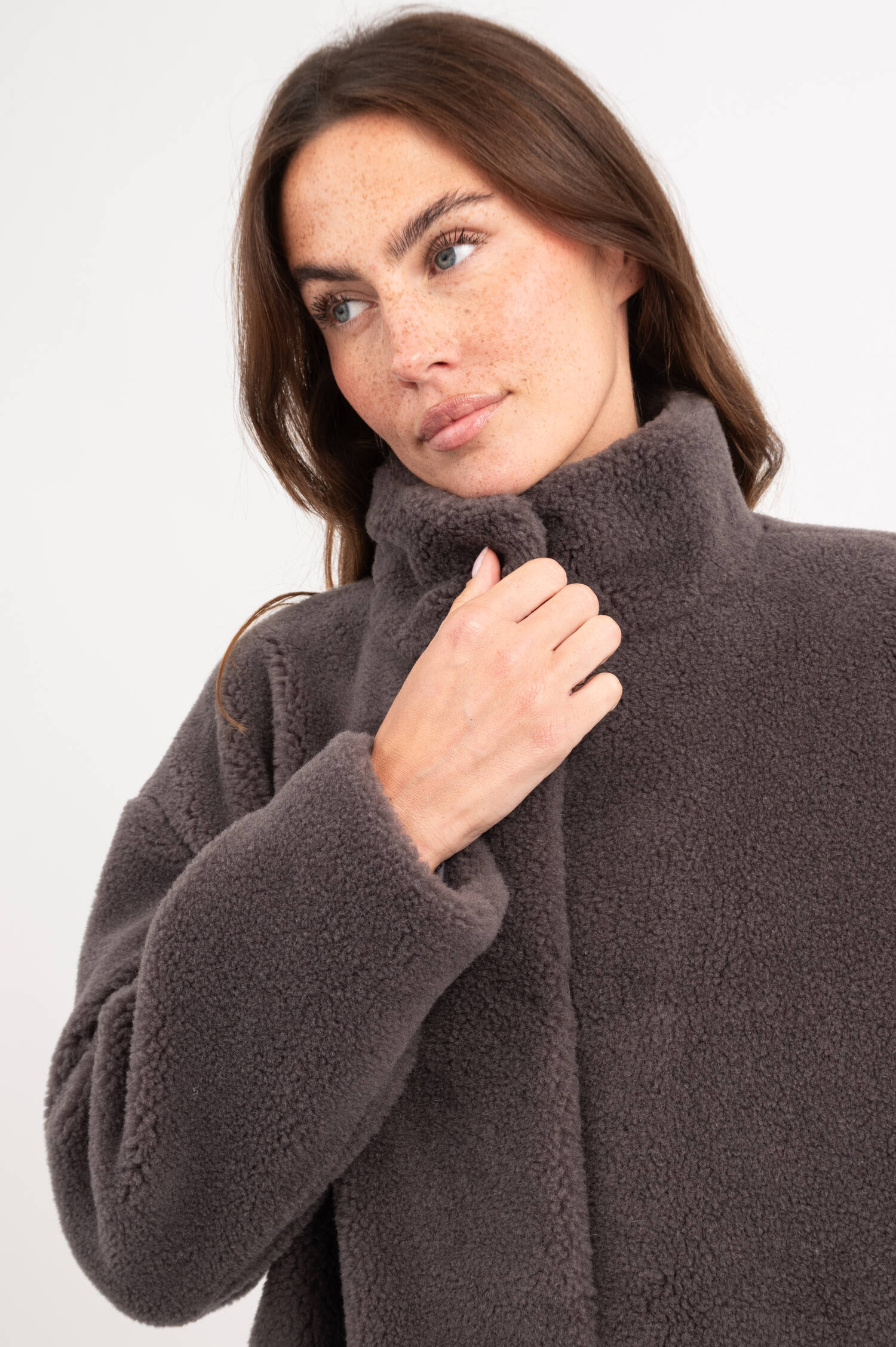 Teddyjacke in Grau