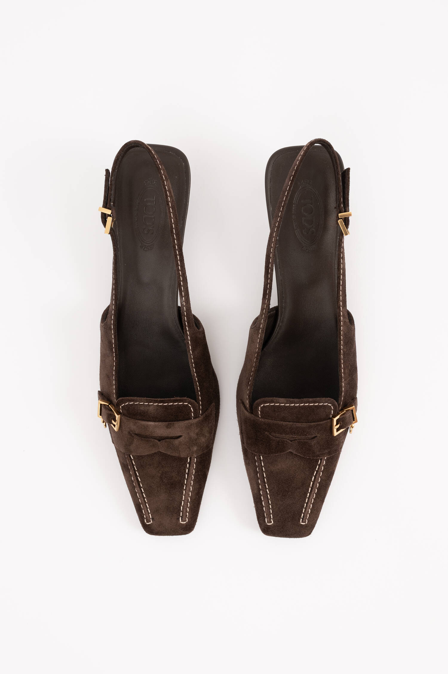 Suede Slingback-Pumps in Braun Suede Slingback-Pumps in Braun