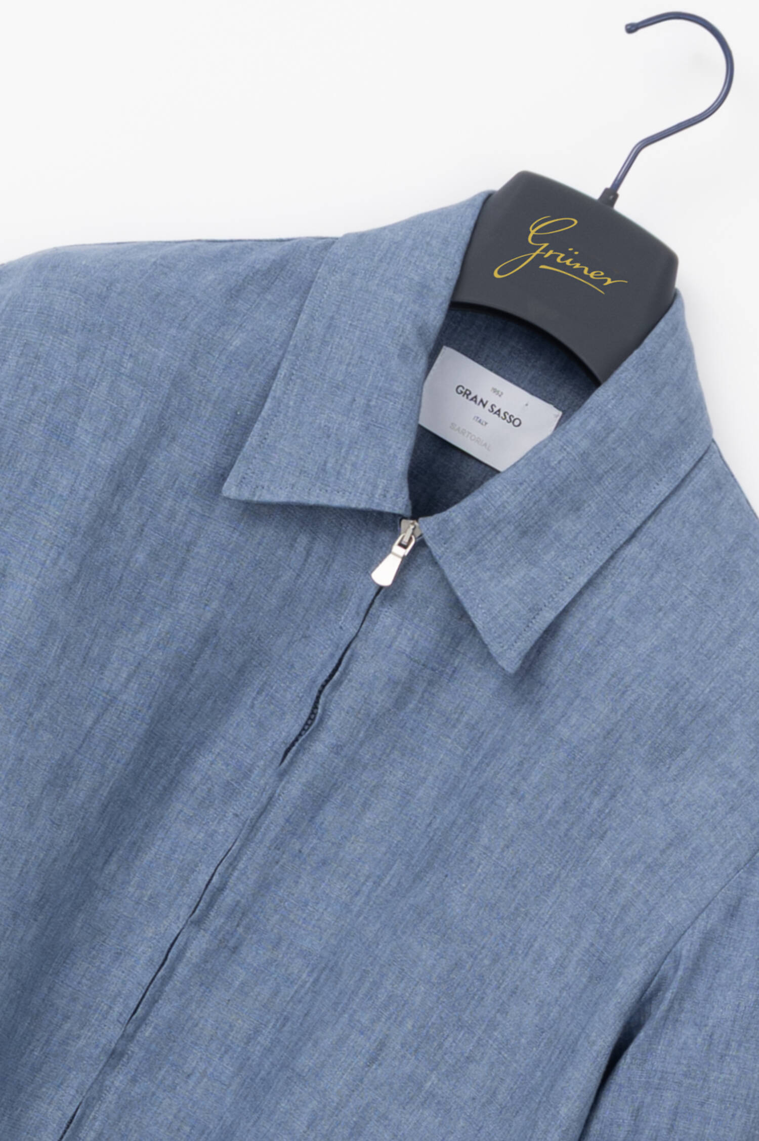 Leinenjacke in Blau meliert