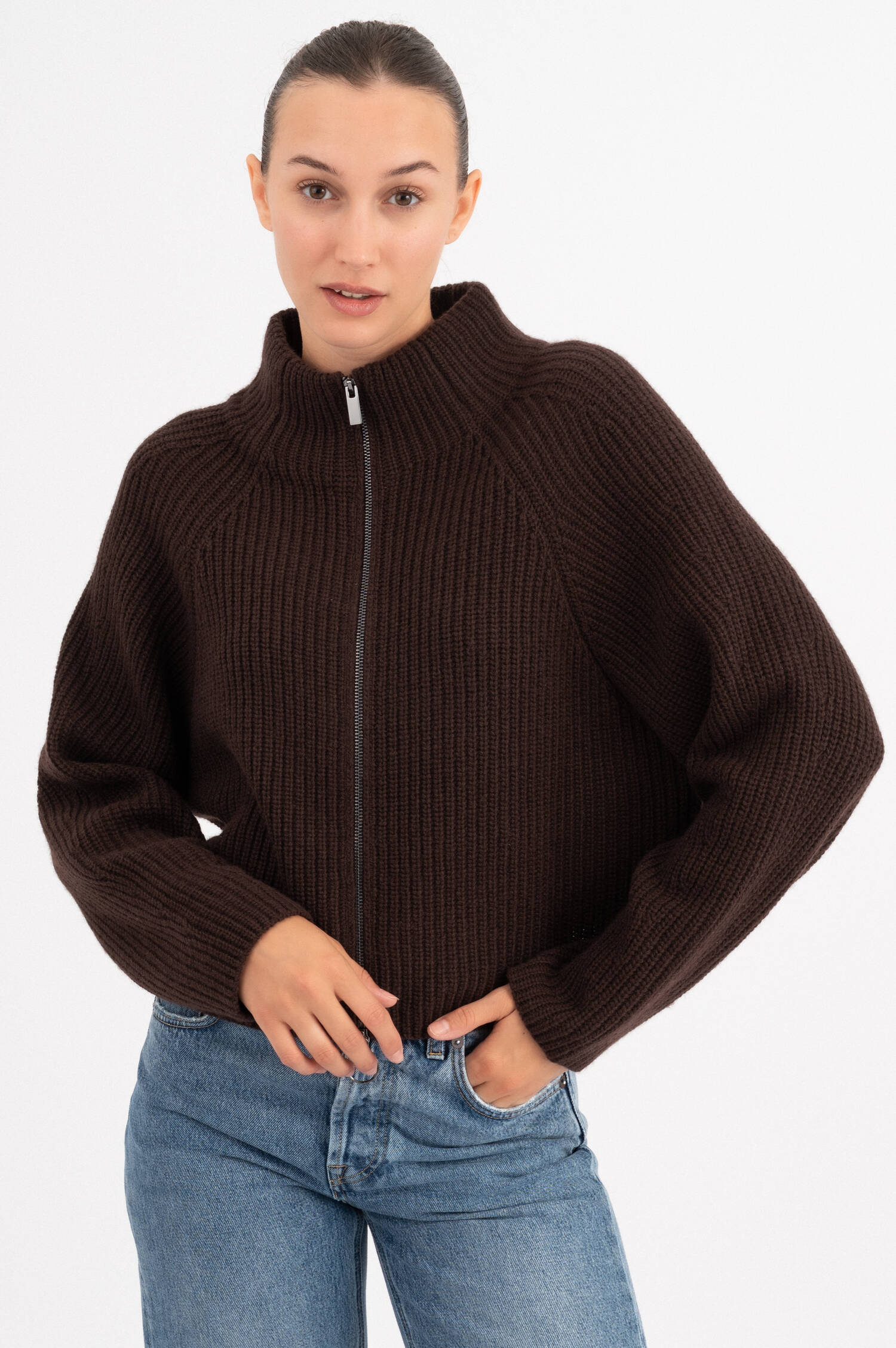 Strick Woll-Cardigan in Braun Strick Woll-Cardigan in Braun