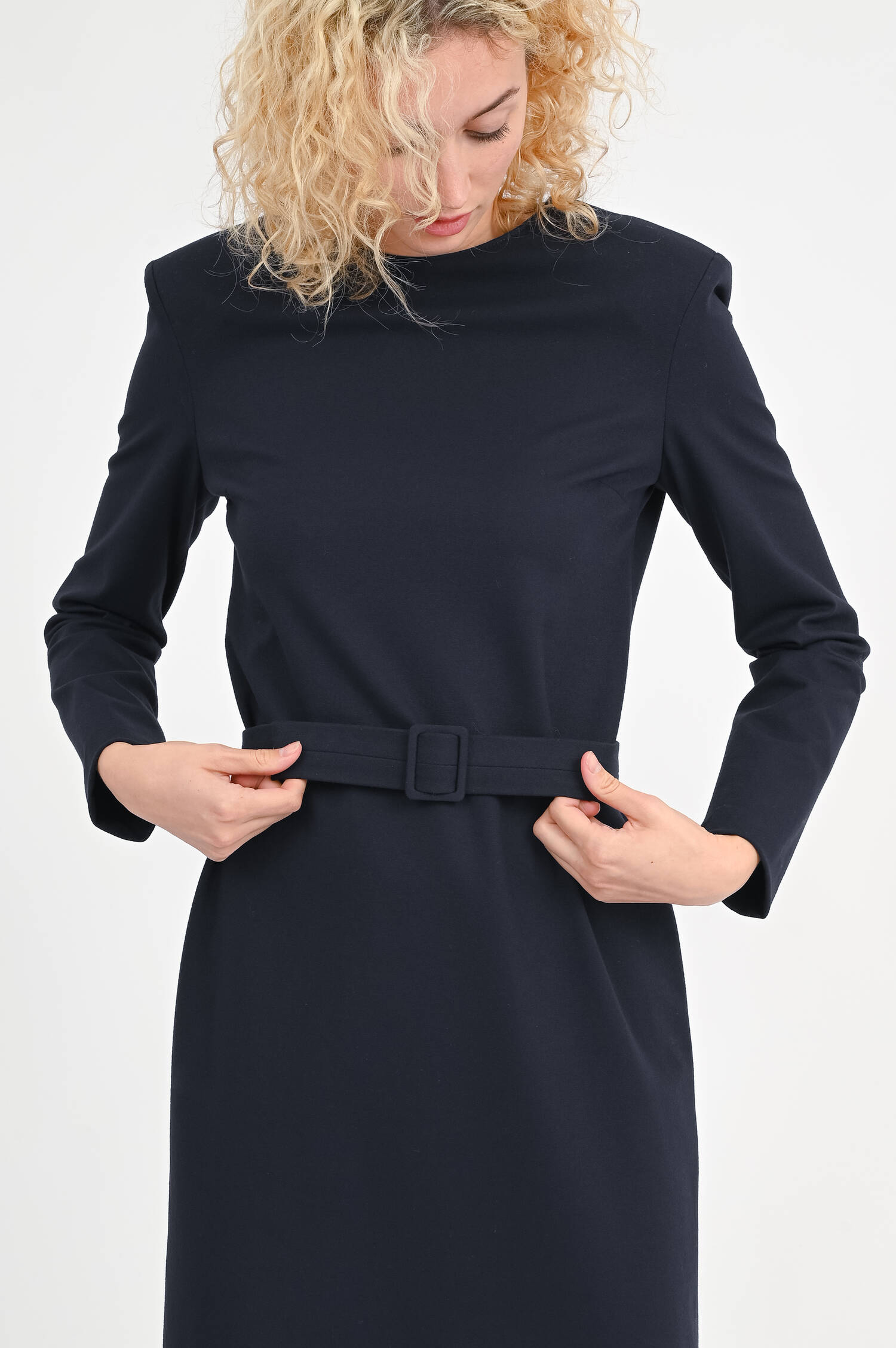 Kleid aus Viskose-Mix in Navy