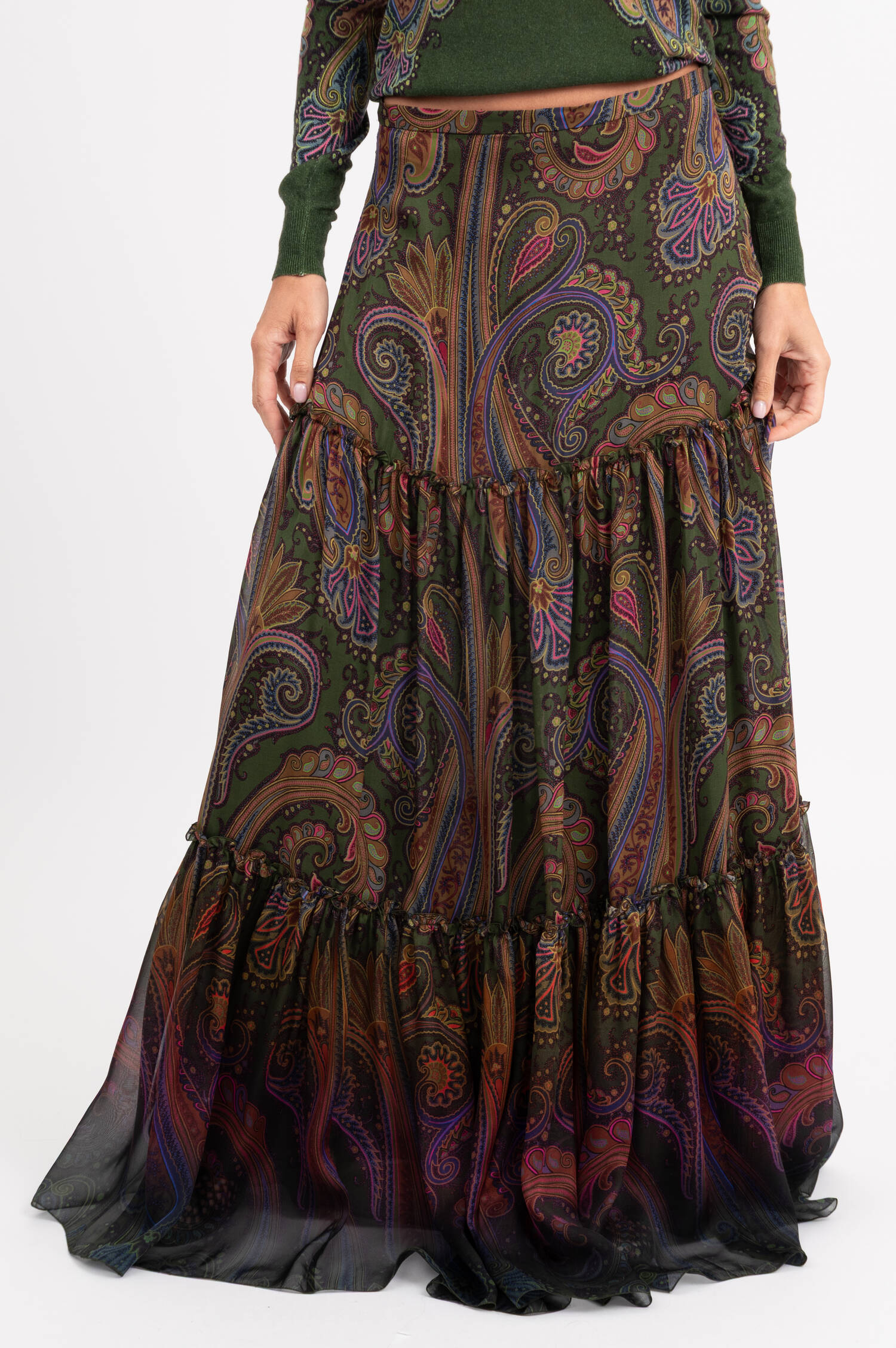 Maxi-Rock mit Paisleyprint in Grün Maxi-Rock mit Paisleyprint in Grün