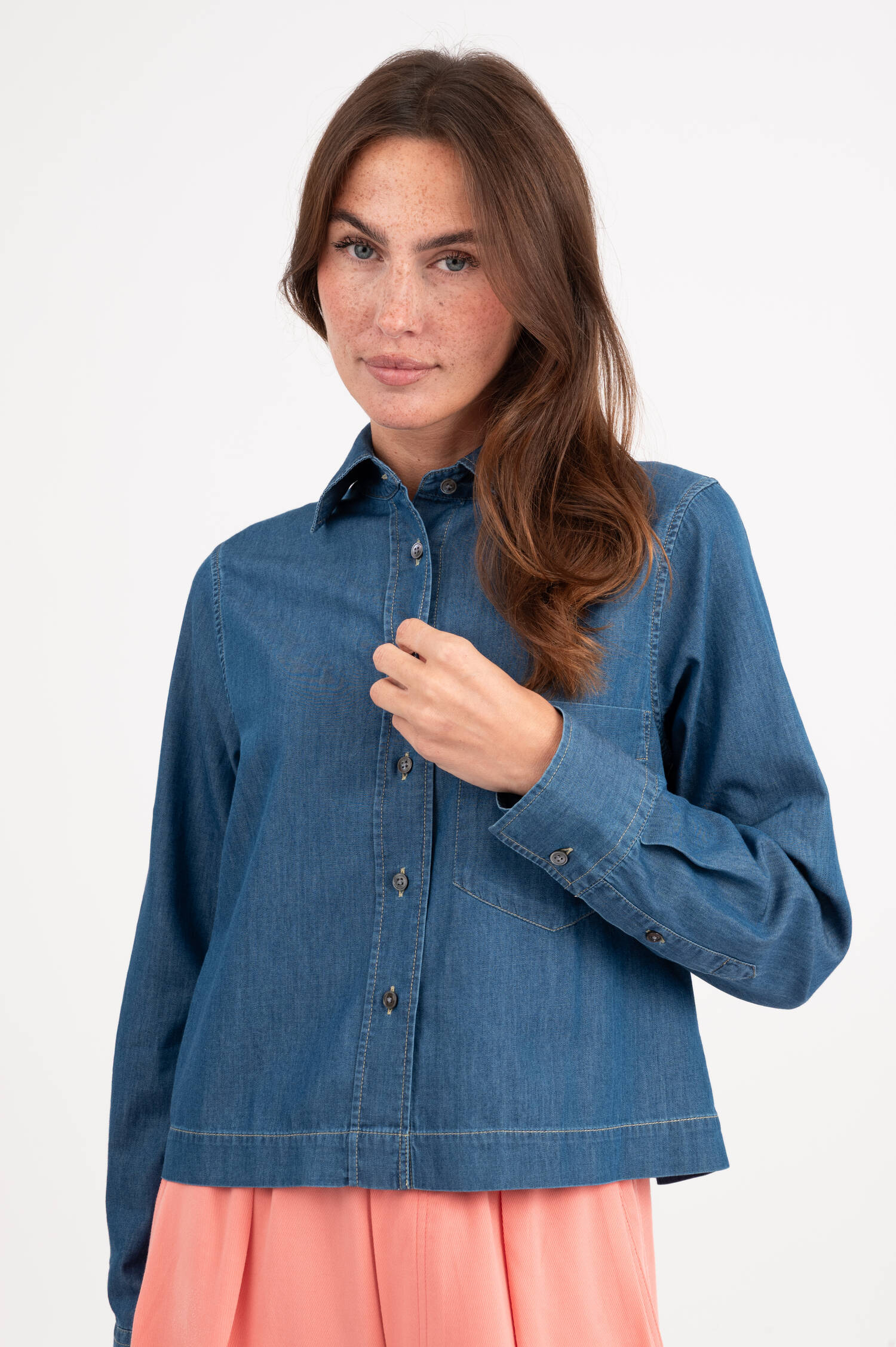 Denimbluse in Dunkelblau