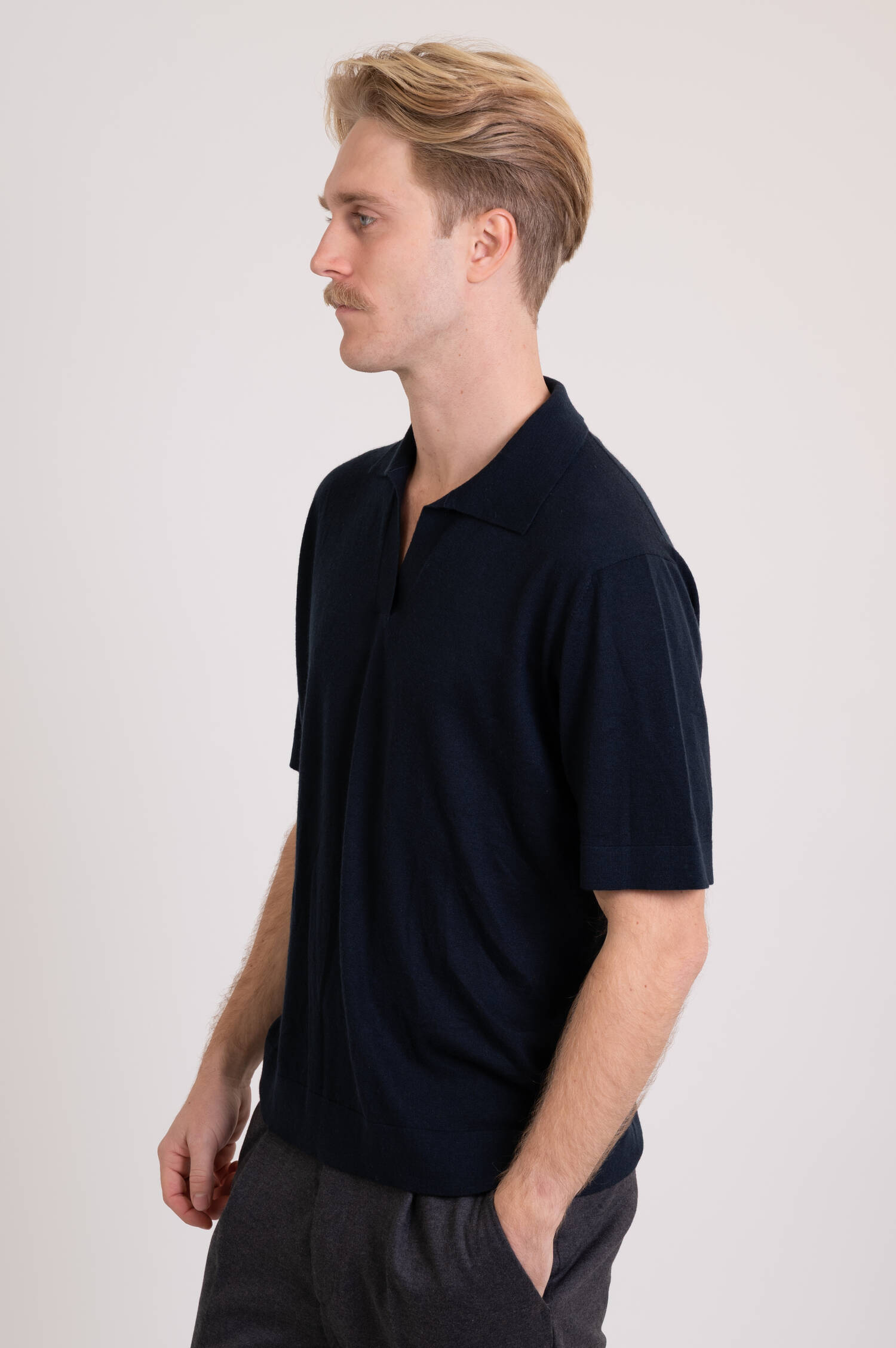 Cashmere Polo-Shirt PETER in Navy Cashmere Polo-Shirt PETER in Navy