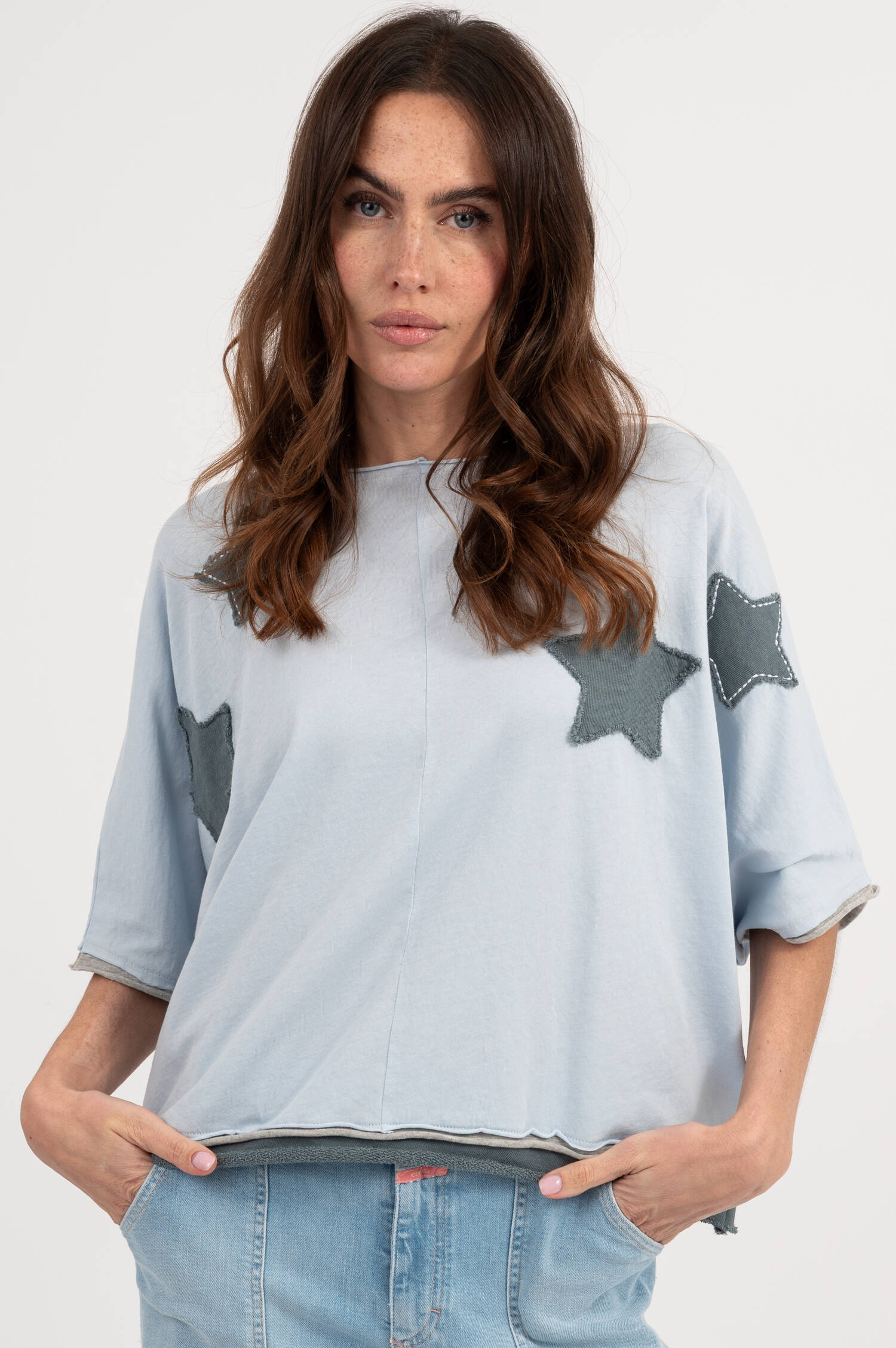 T-Shirt RUMBIA in Eisblau/Oliv/Grau T-Shirt RUMBIA in Eisblau/Oliv/Grau