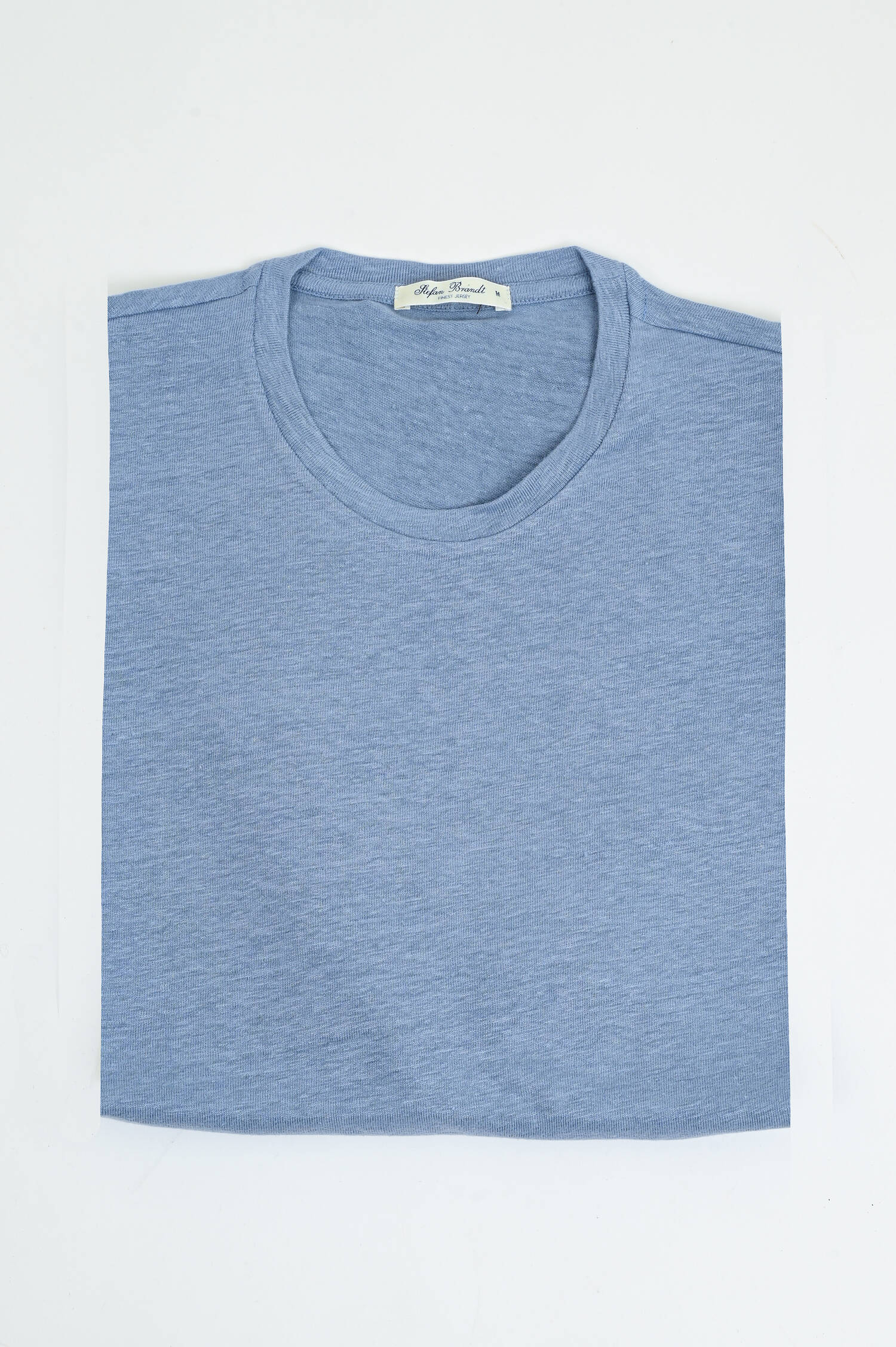 T-Shirt aus Leinen-Mix in Light Blue