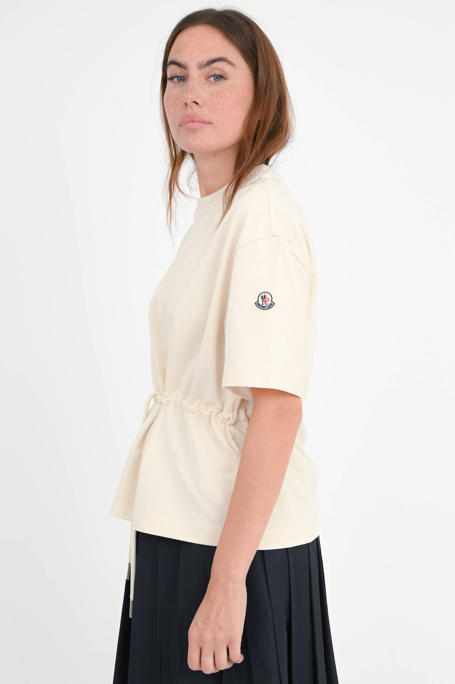 Oberteil mit Taillenband in Creme