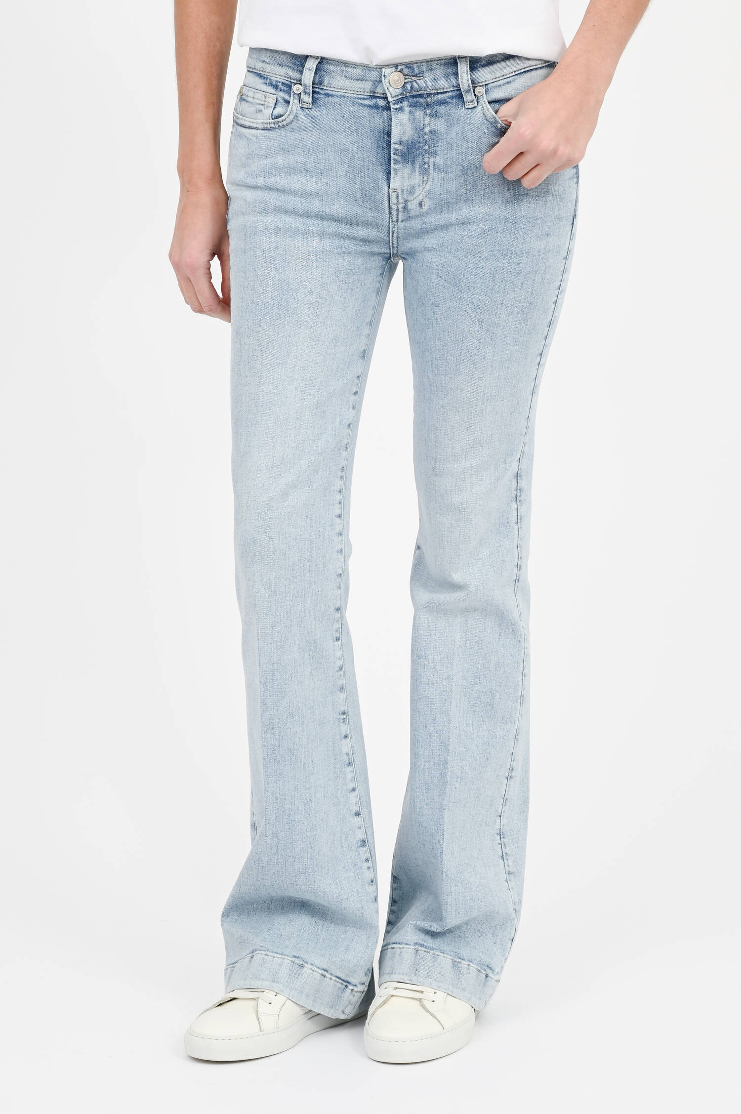 Glitzer-Coated-Jeans DOJO SPARKLING in Hellblau