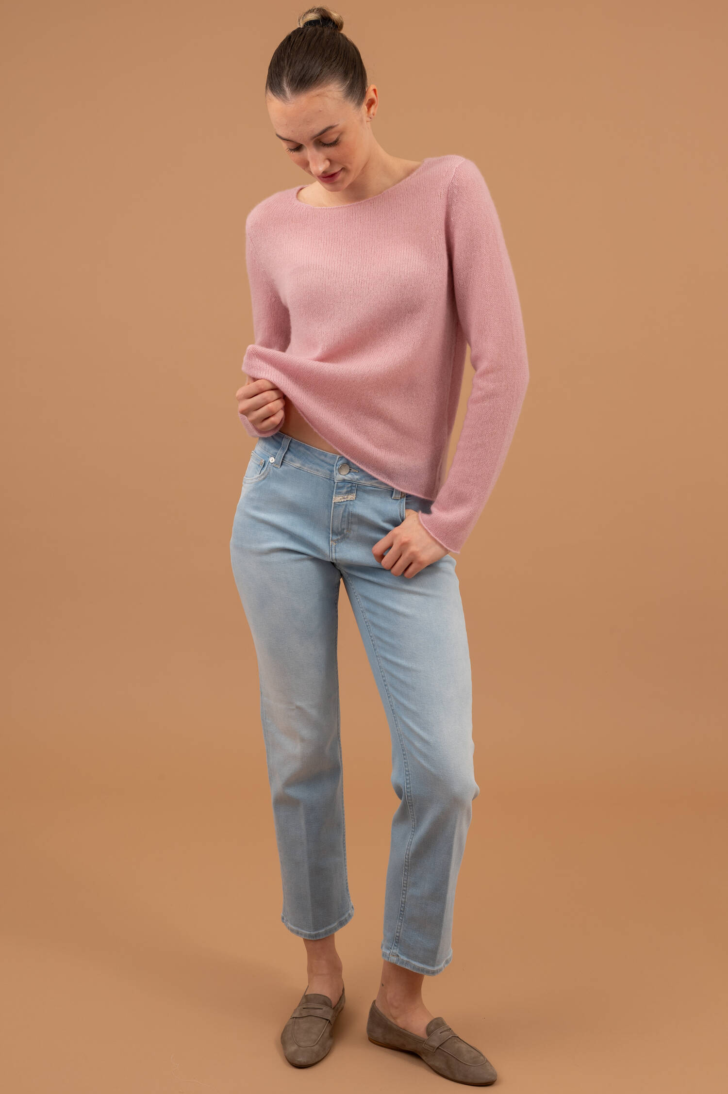 Cashmere-Seiden Pullover ADELIA in Light Raspberry