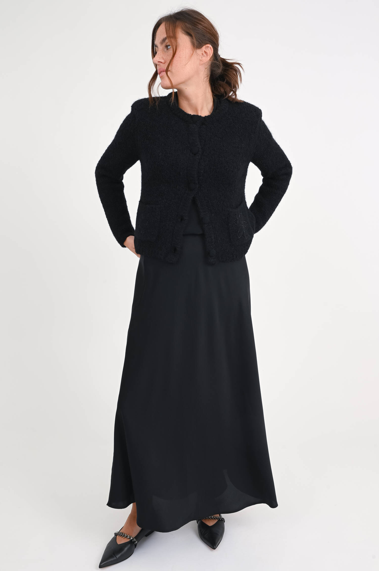 Strickweste aus Alpaka-Mix in Schwarz