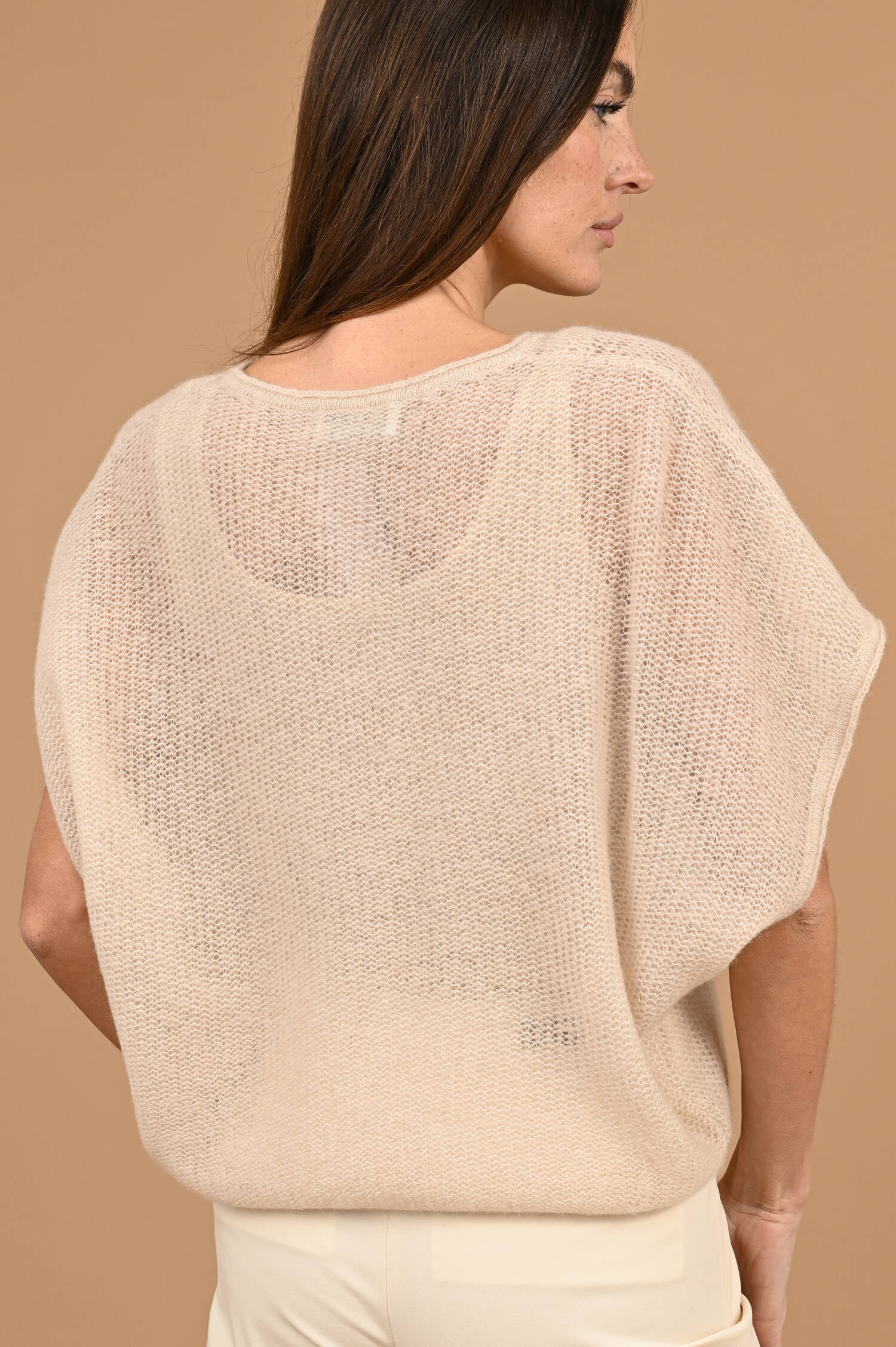 Strickpullover in Sandbeige