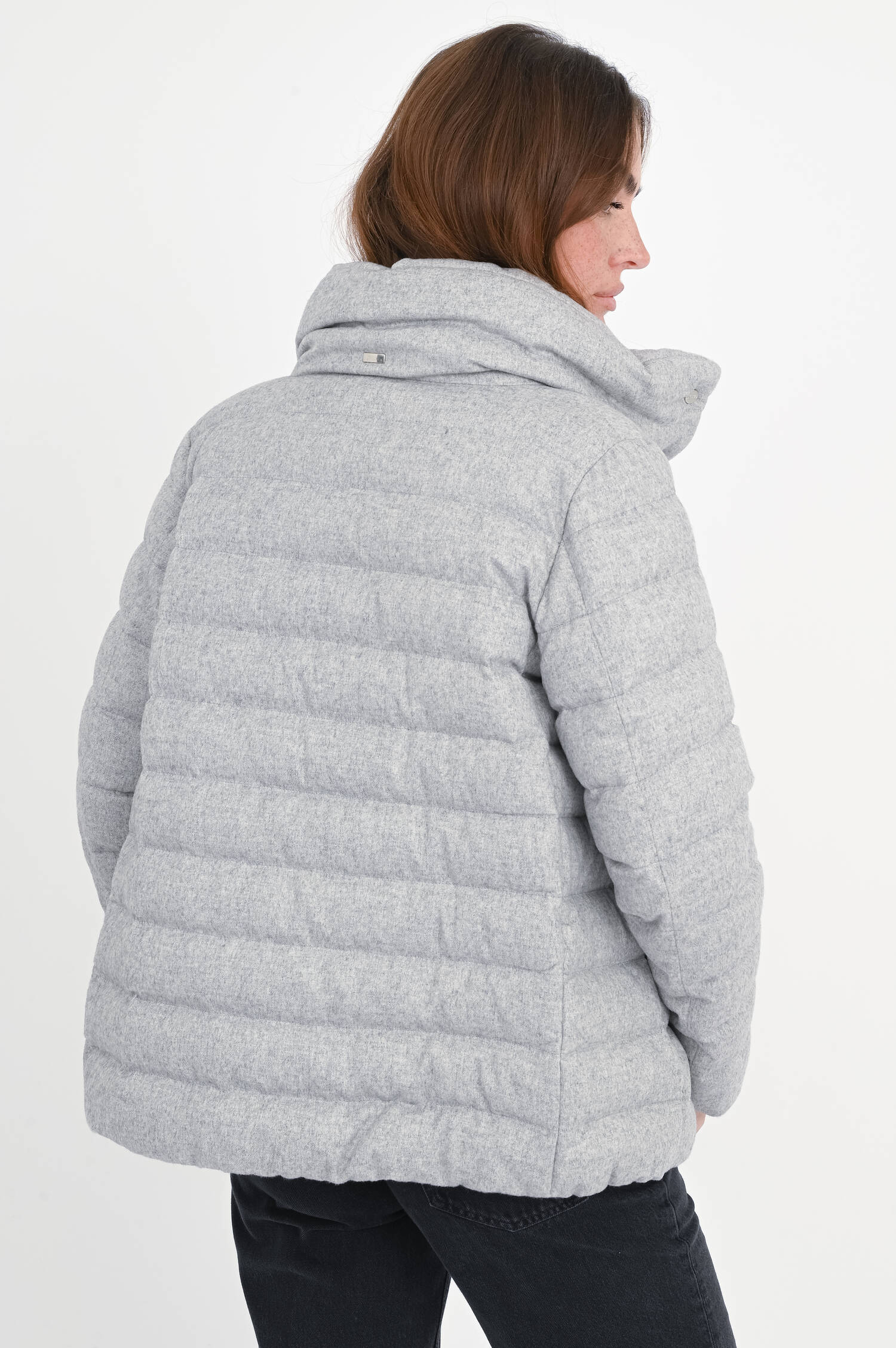 Seiden-Cashmere-Jacke in Grigio Perla