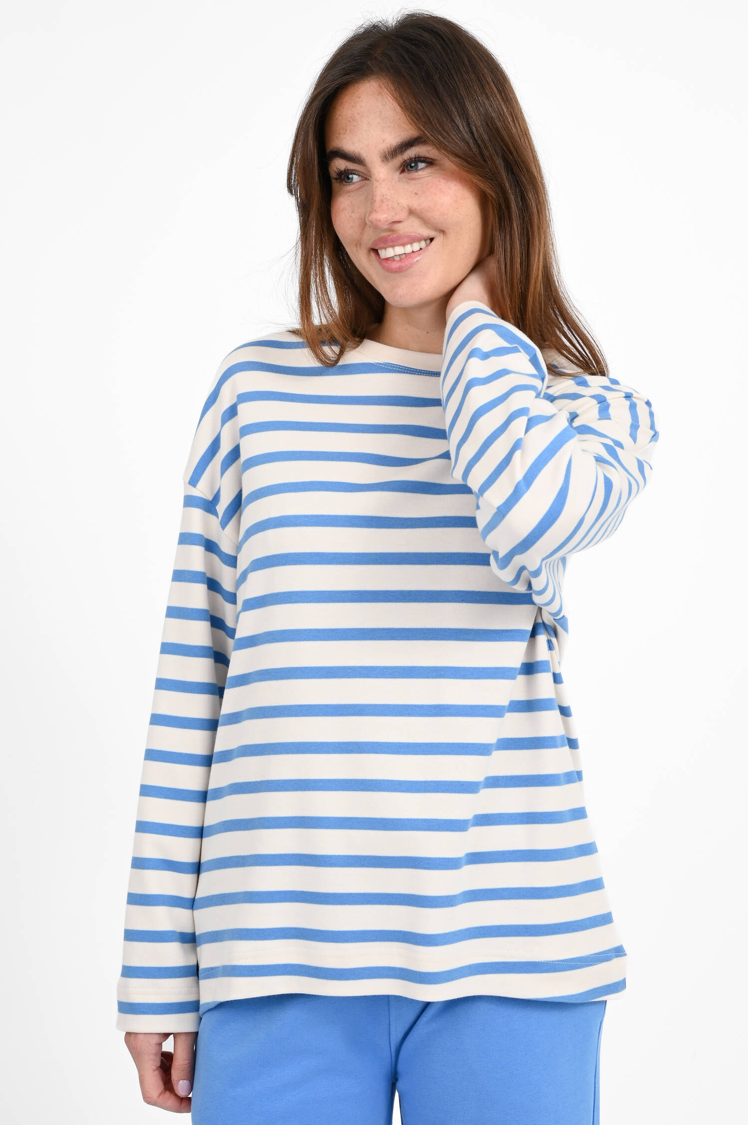 Gestreiftes Langarmshirt in Blue/Ecru Gestreiftes Langarmshirt in Blue/Ecru