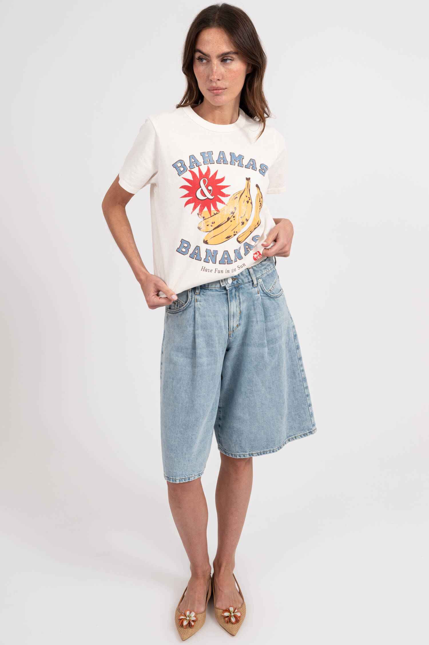 T-Shirt BAHAMAS mit Print in Weiß