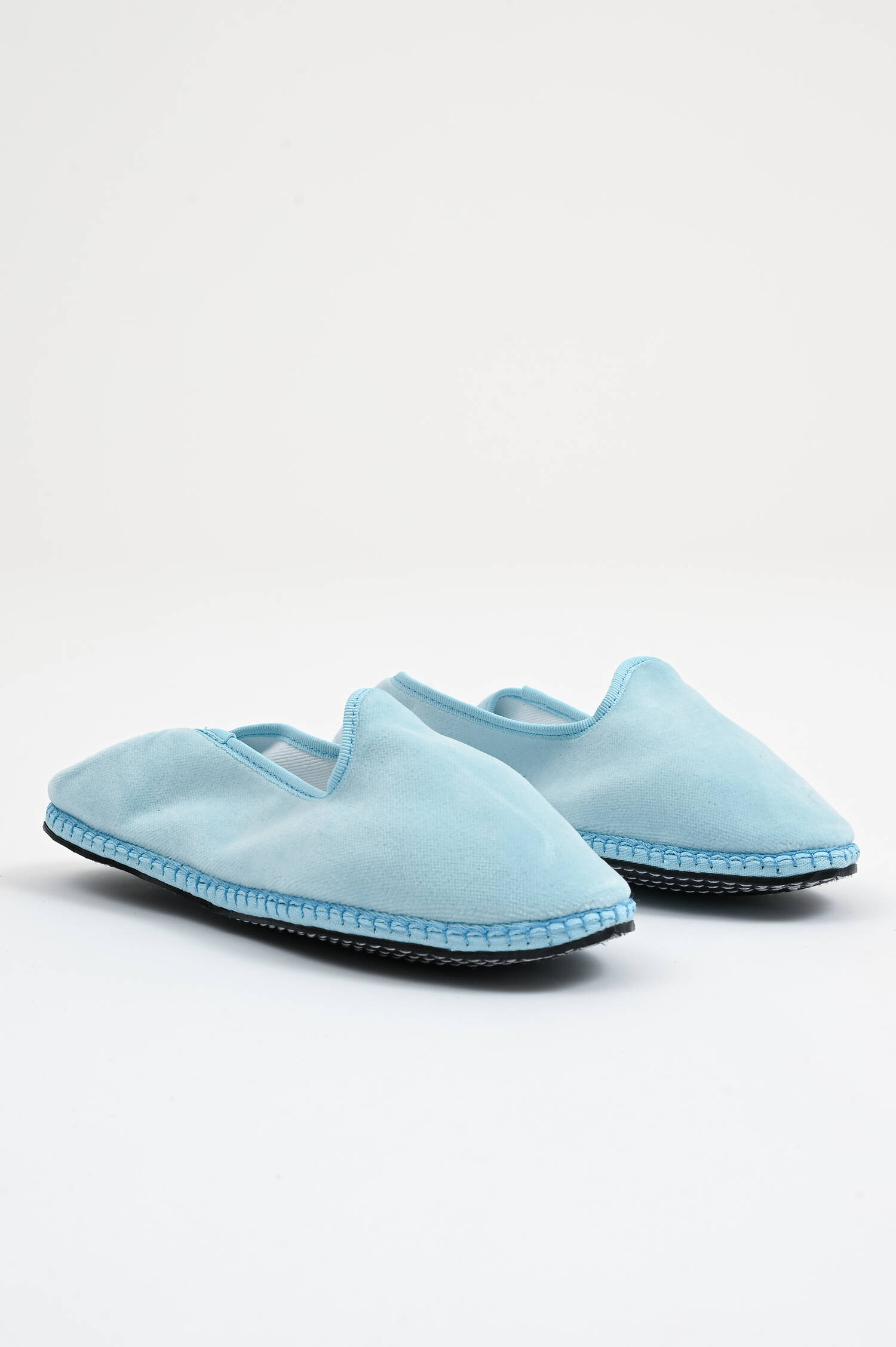 Samt-Loafer in Hellblau