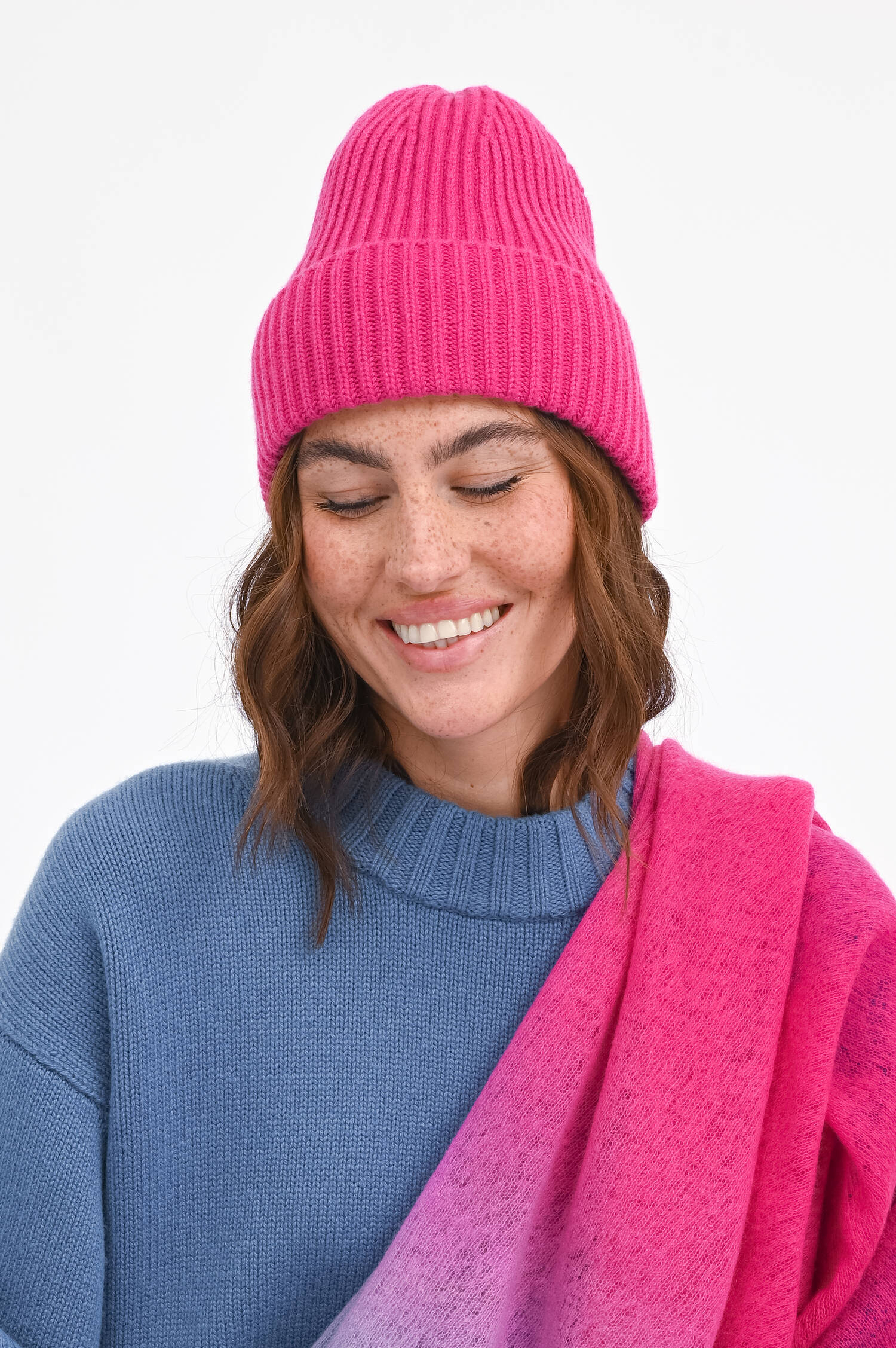 Midi-Mütze BARI aus Cashmere in Pink