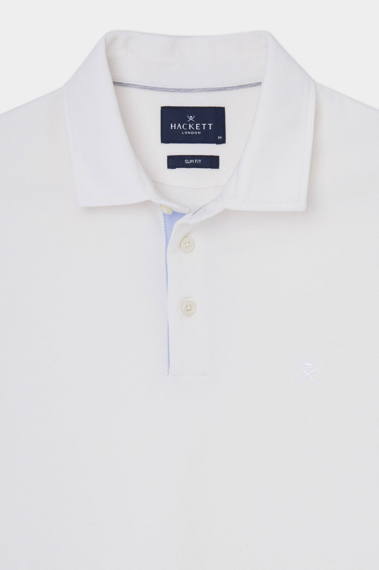  Polo-Shirt mit gesticktem Logo in Weiß