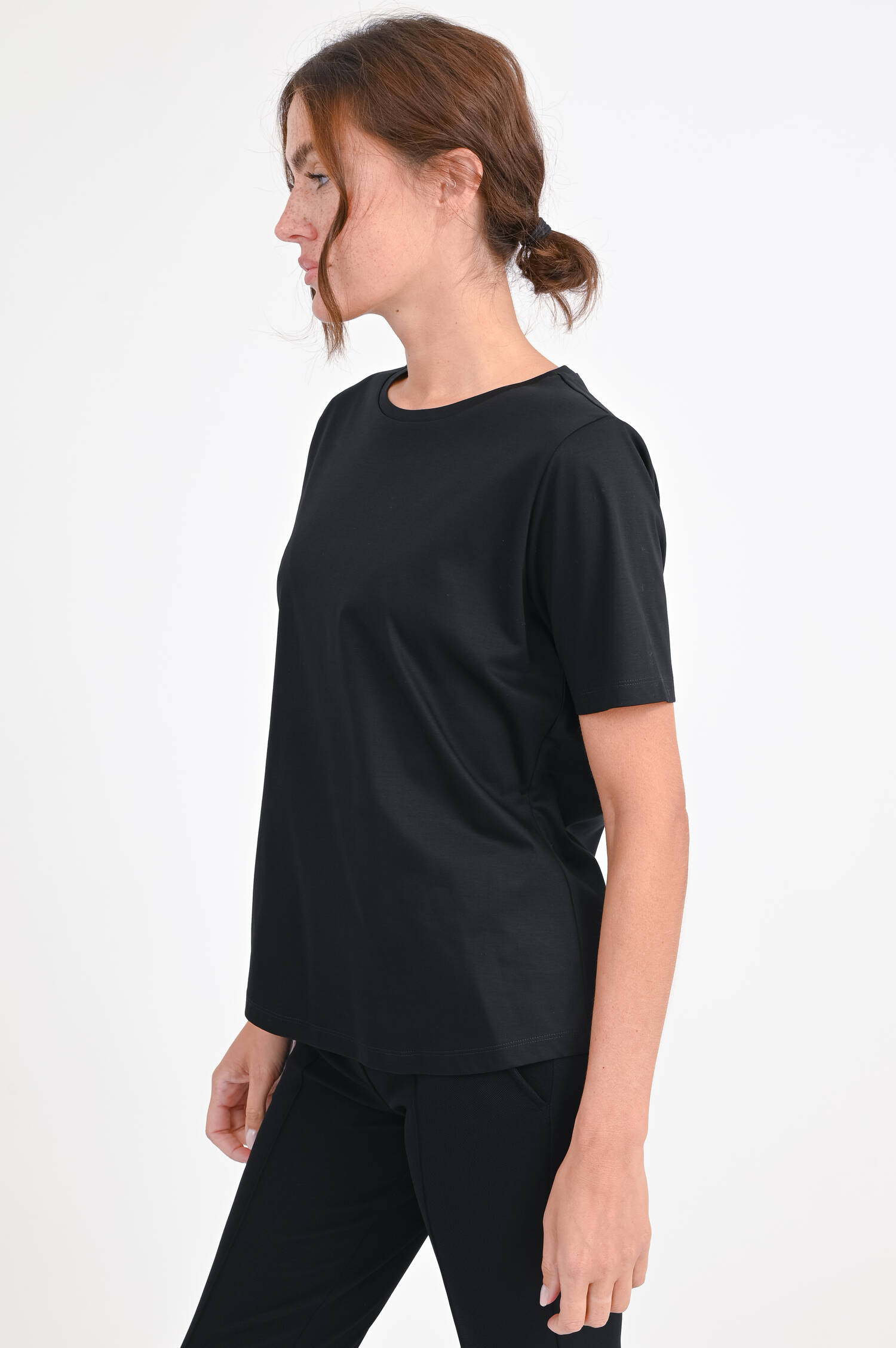 Baumwoll-Shirt in Schwarz