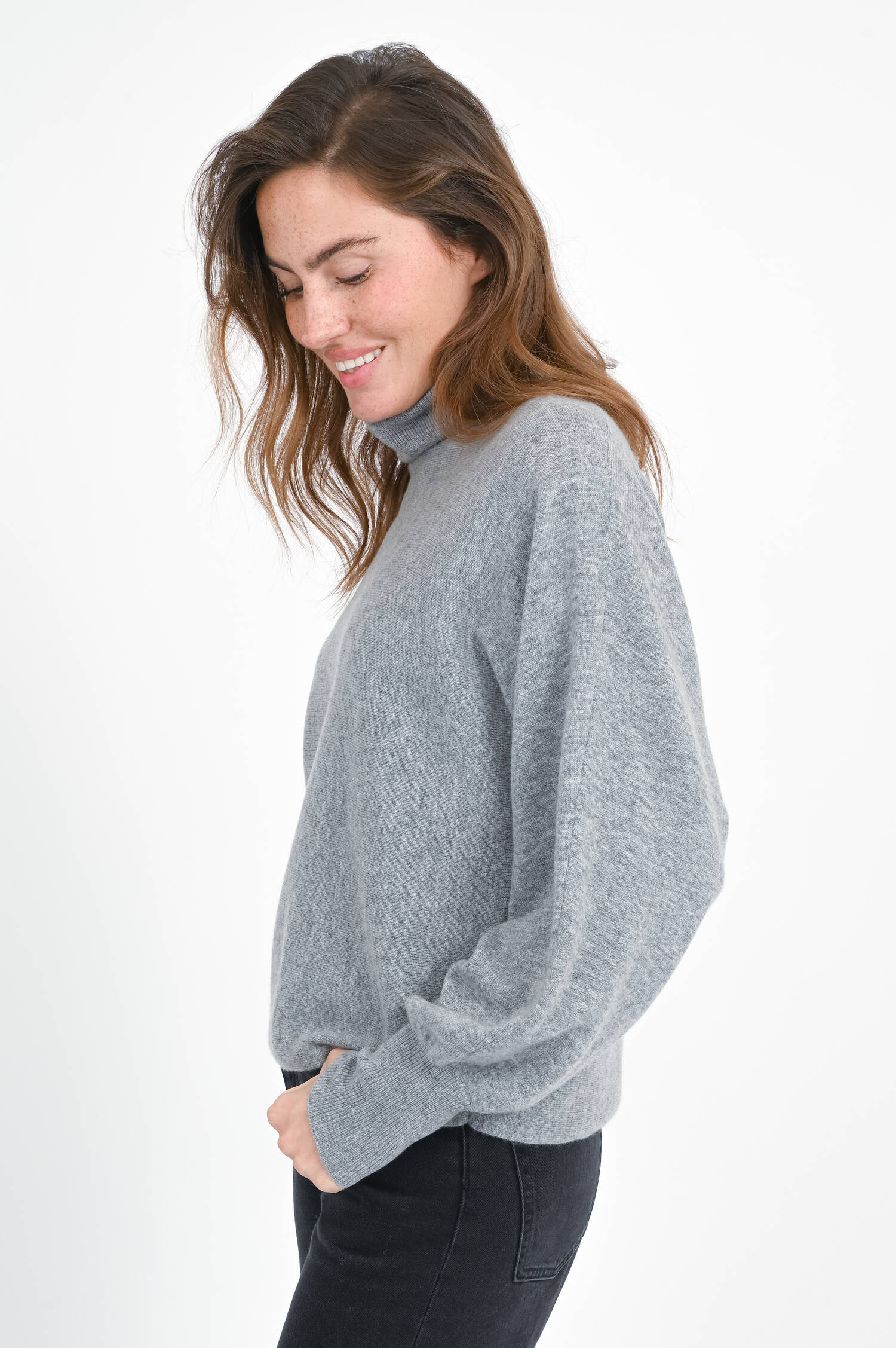 Pullover aus Woll-Cashmere-Mix in Mittelgrau