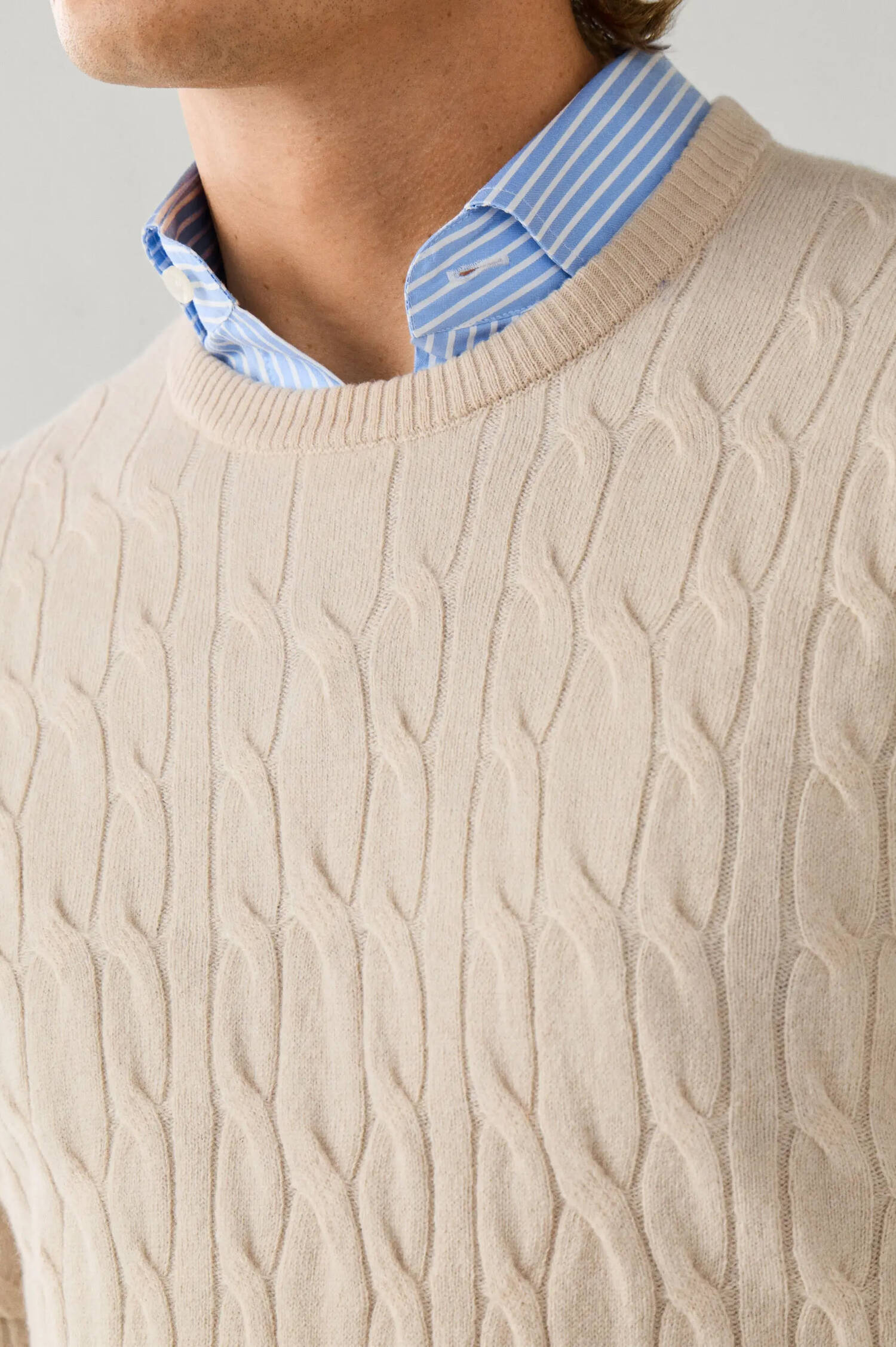 Lammwoll-Pullover in Beige Lammwoll-Pullover in Beige