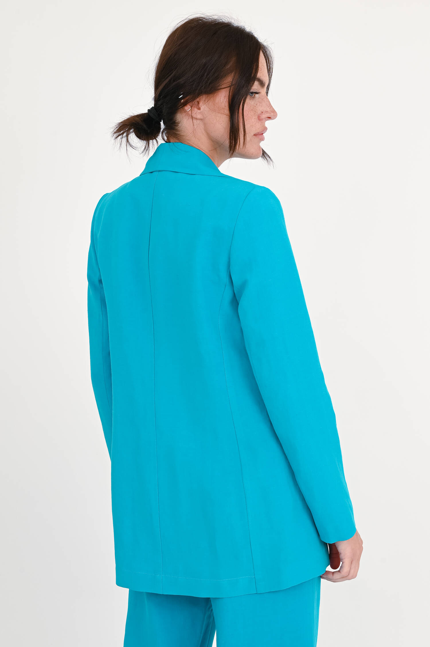 Oversize-Blazer mit Schalkragen in Türkis Oversize-Blazer mit Schalkragen in Türkis