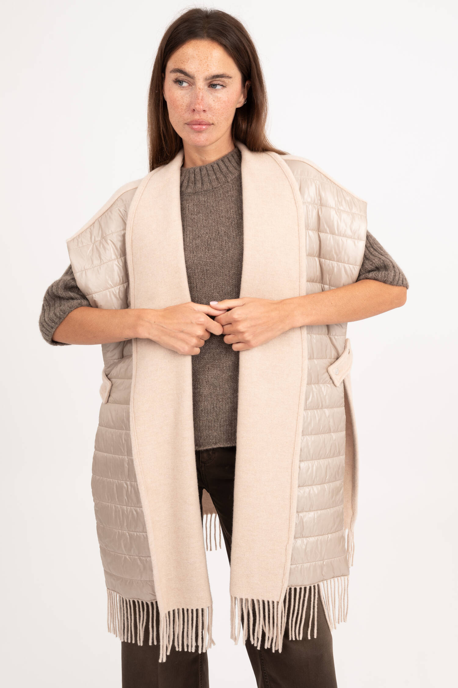 Hybrid-Cape in Beige