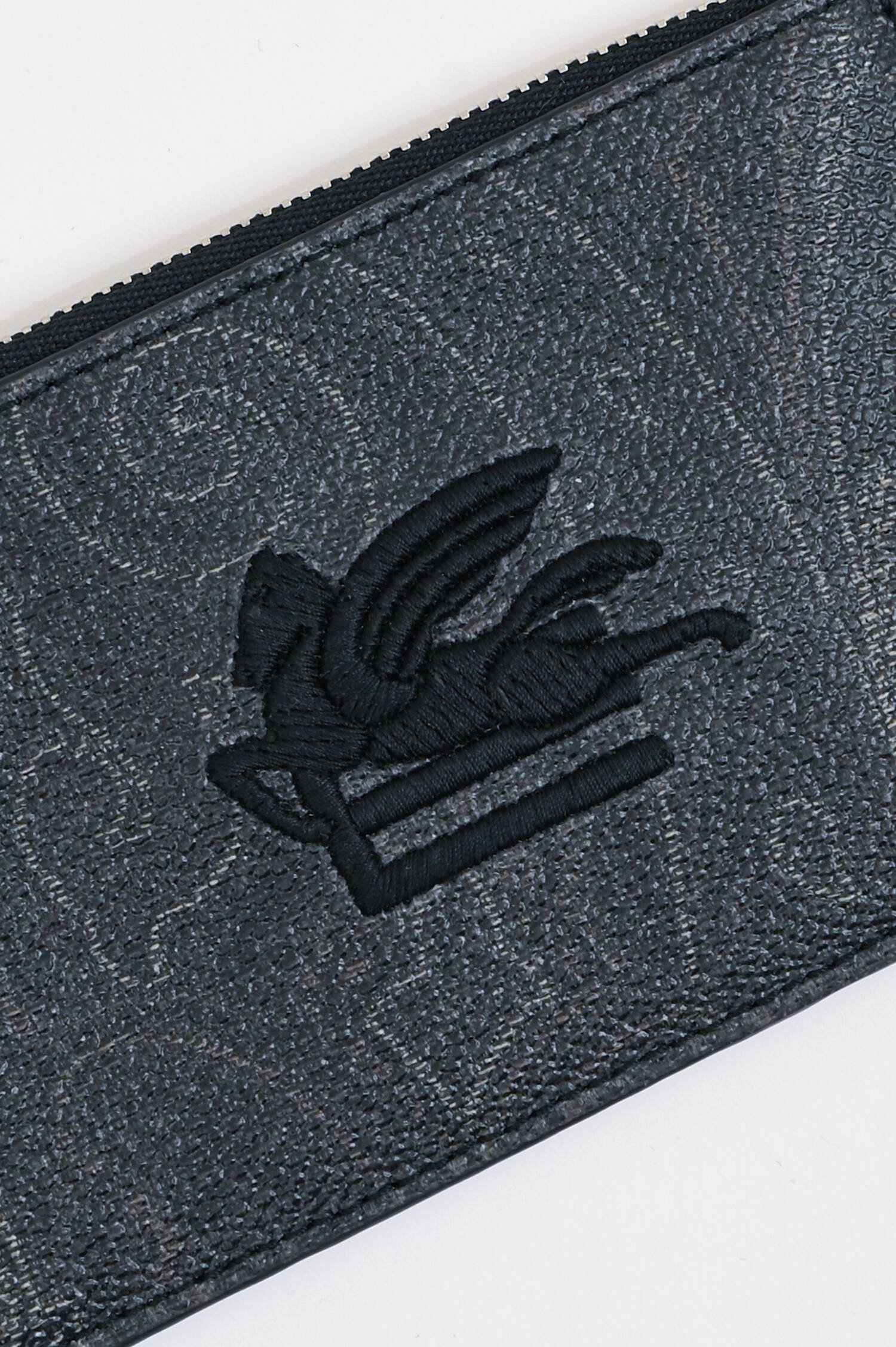 Kartenhalter mit Paisleymuster in Grau/Schwarz