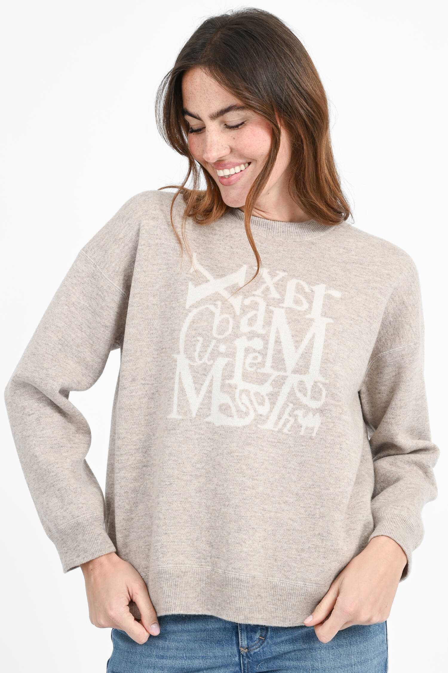 Pullover FLIPPER aus Woll-Cashmere-Mix in Beige Pullover FLIPPER aus Woll-Cashmere-Mix in Beige