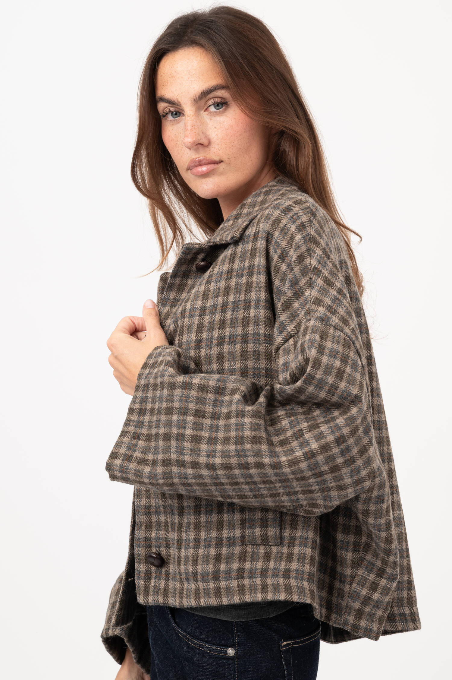 Flanell-Jacke in Braun/Beige Flanell-Jacke in Braun/Beige
