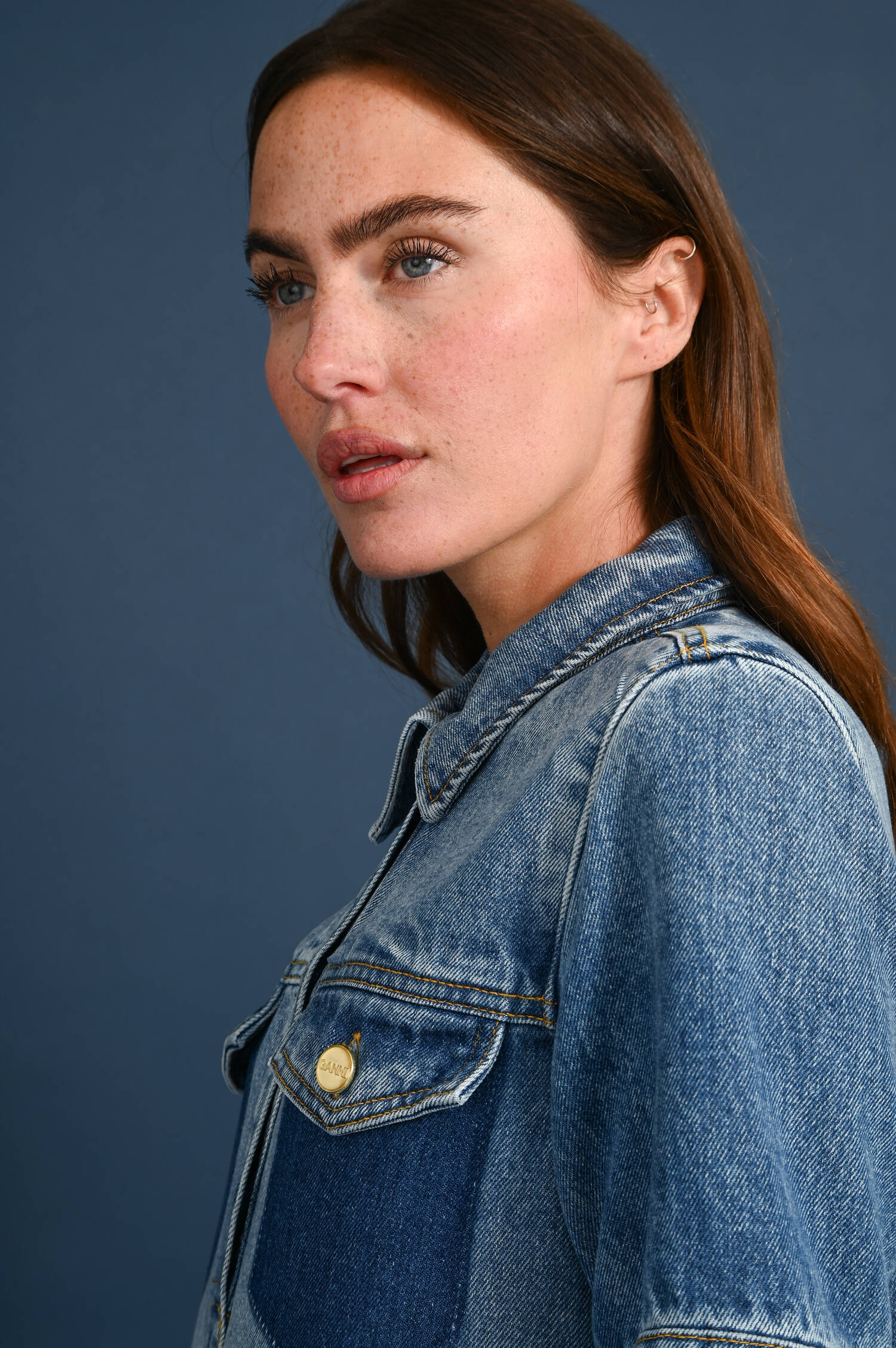 Denim-Midi-Kleid in Vintage Blue