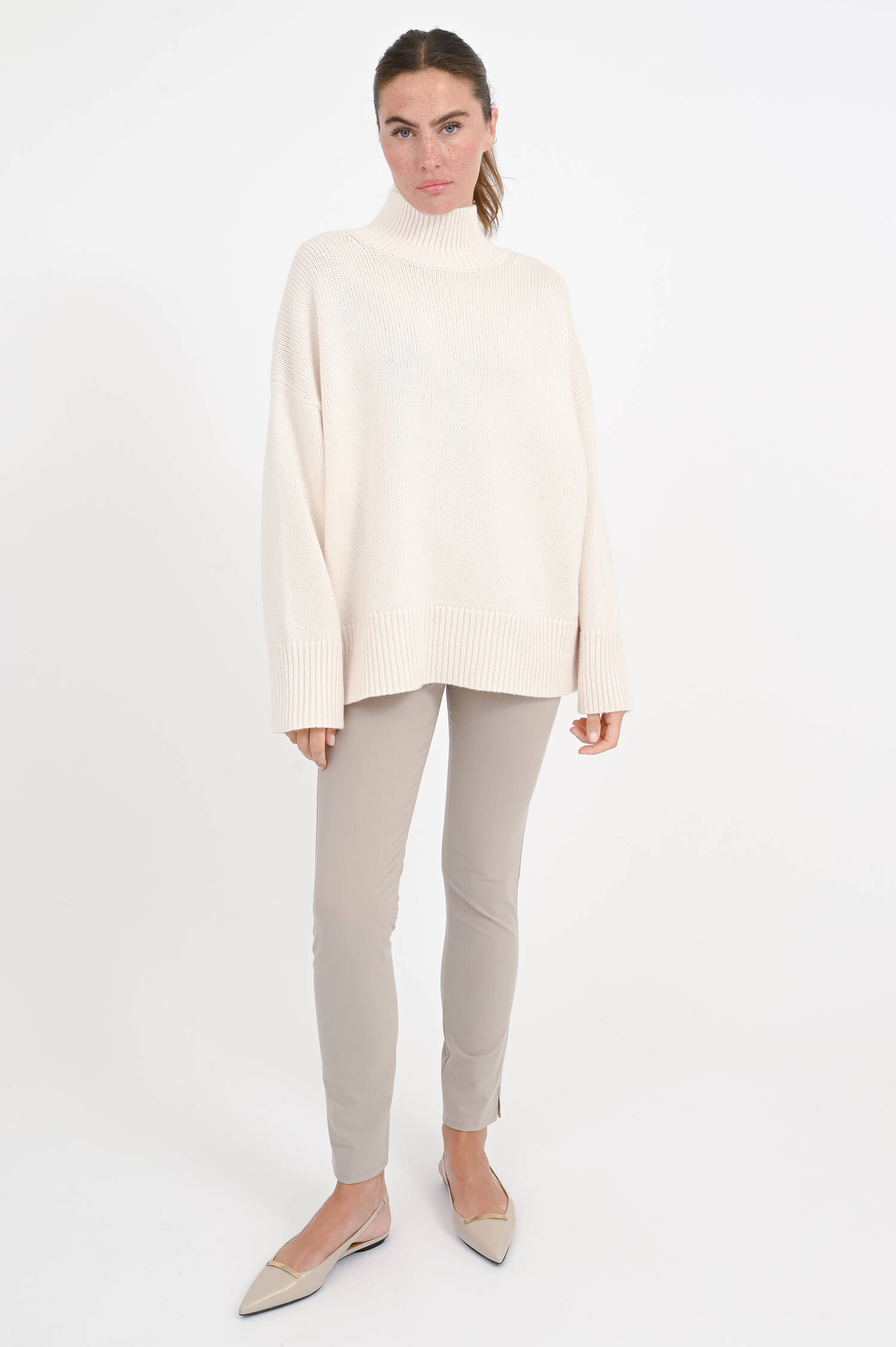 Pullover aus Woll-Cashmere-Mix in Natur