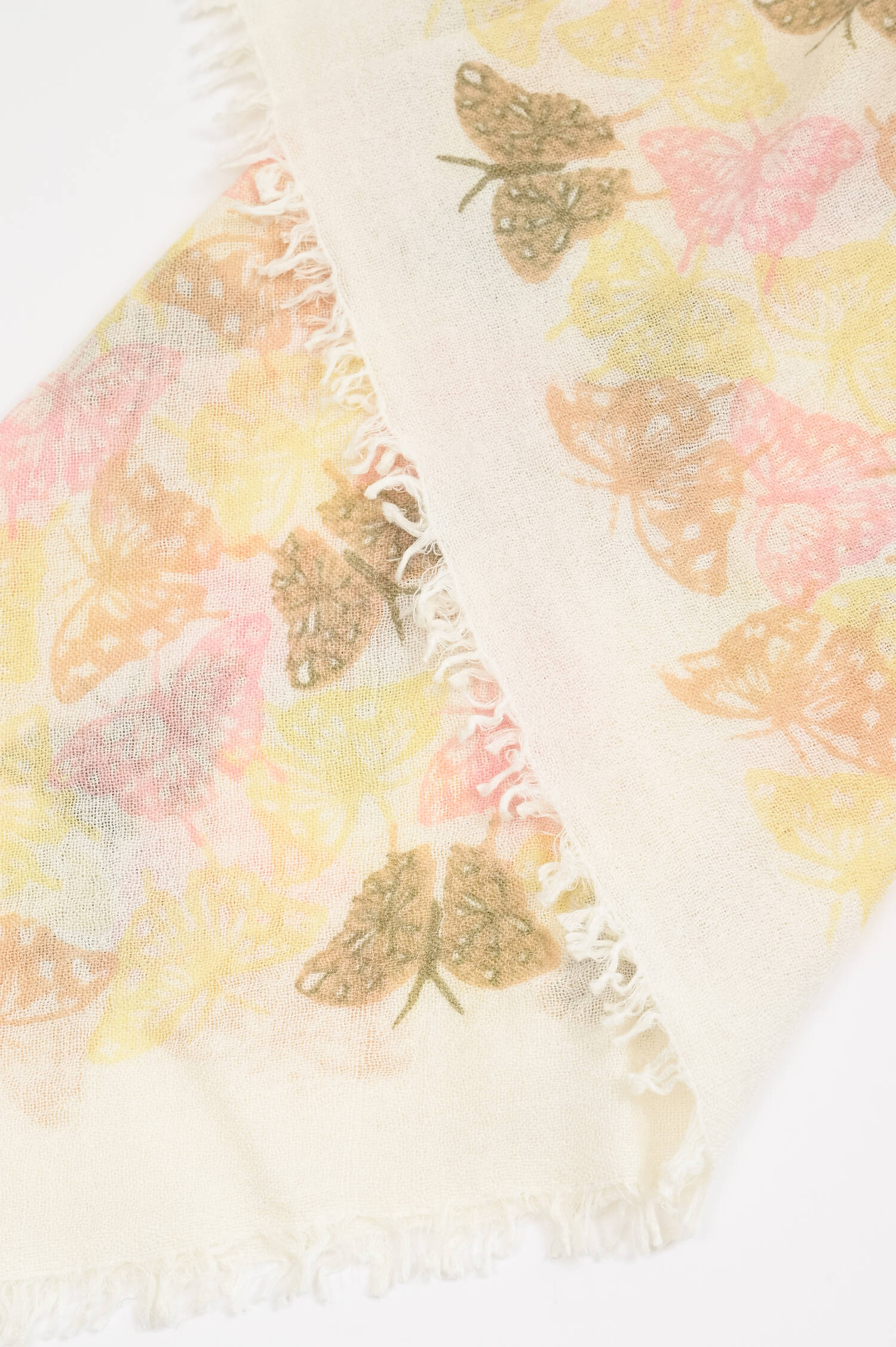 Cashmere-Seide-Schal MUFAIR in Crem/Rosa/Gelb