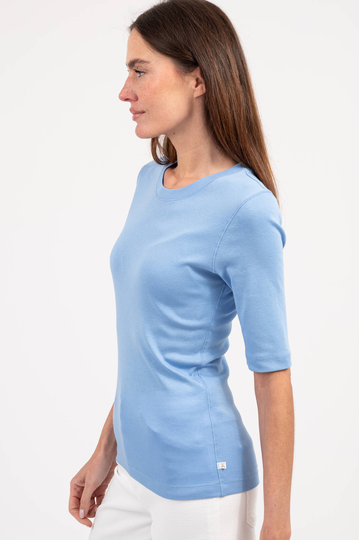 Weiches Basic Shirt in Himmelblau
