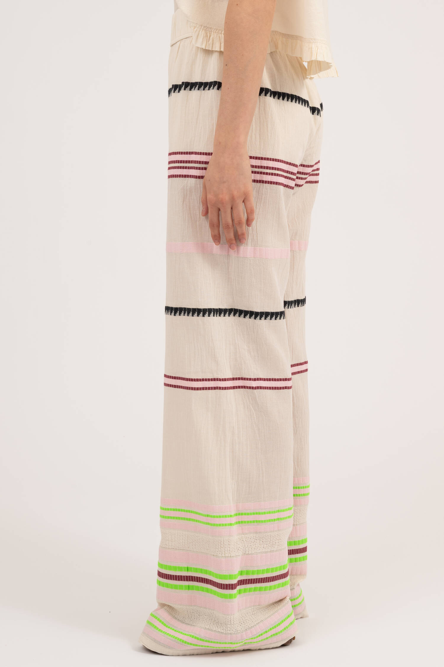 Weite Hose VELOURA in Natur