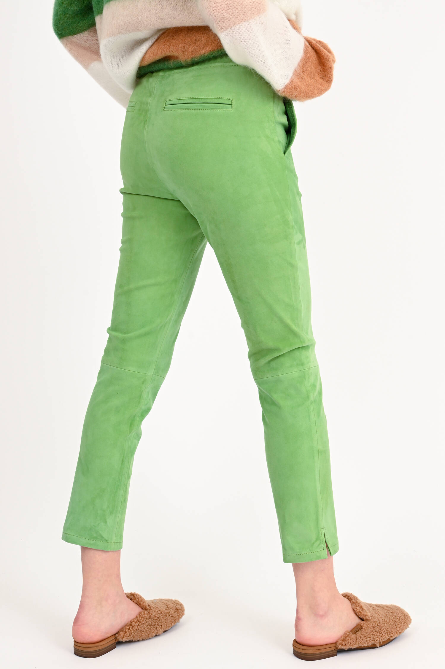 Velourslederhose PROVENCE STRETCH in Matcha
