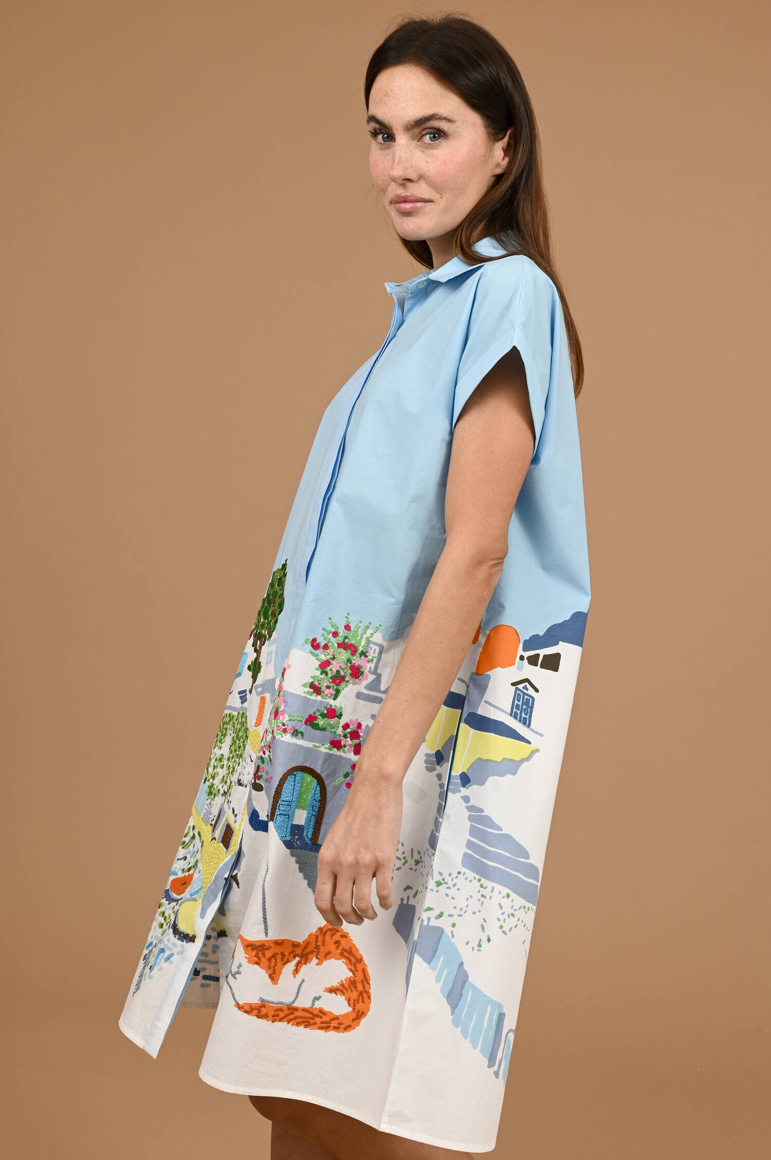 Hemdblusenkleid ELIOS in Skyblau Hemdblusenkleid ELIOS in Skyblau