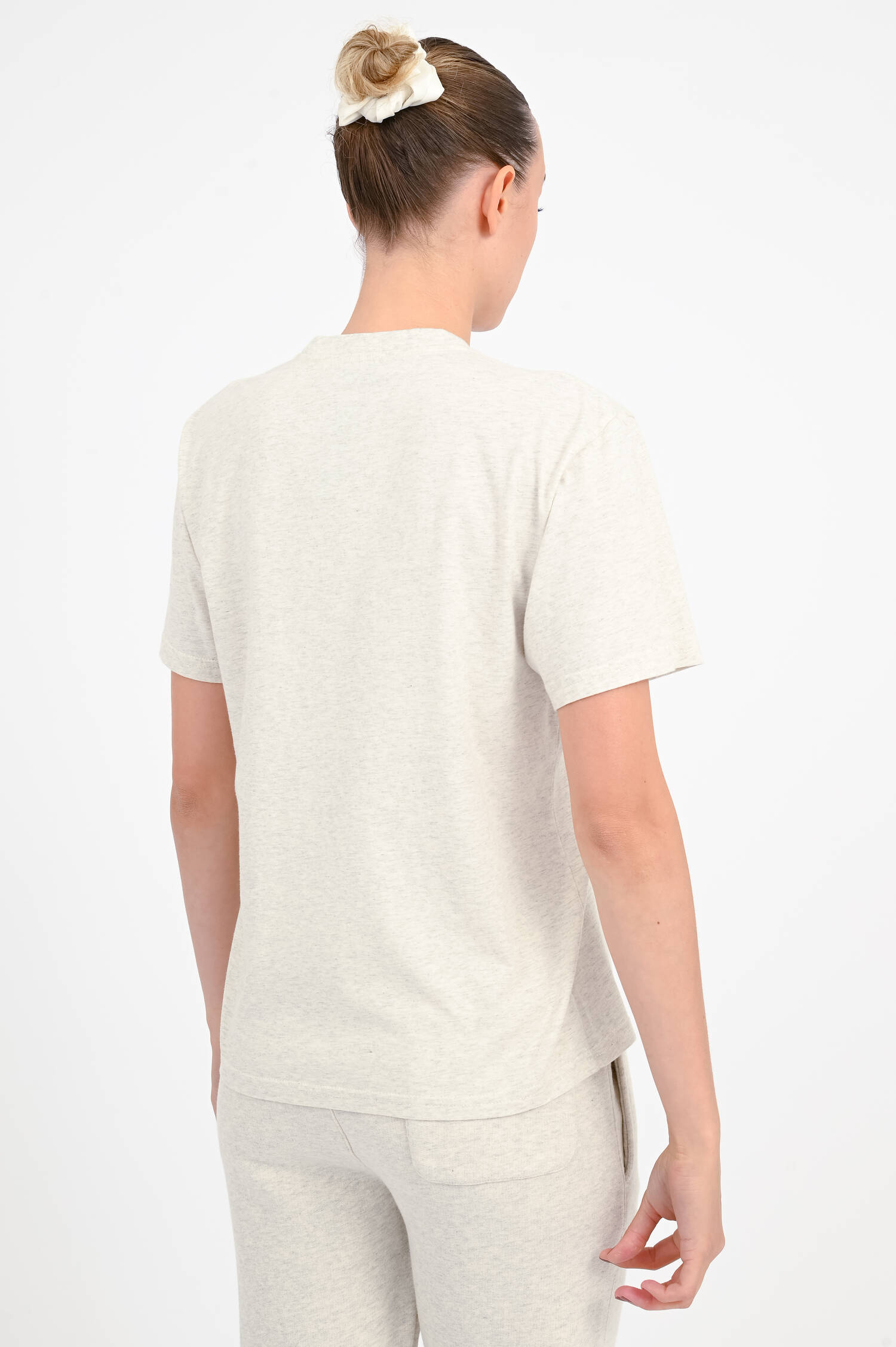 Basic T-Shirt aus Baumwolle in Hellgrau meliert Basic T-Shirt aus Baumwolle in Hellgrau meliert