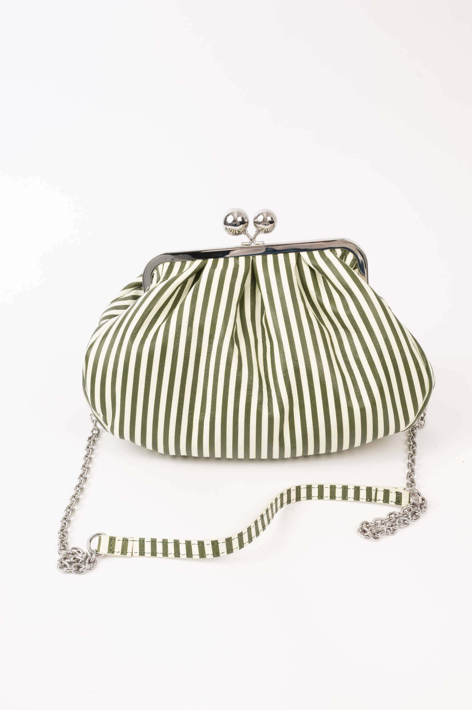Leder Pouch PASTICCINO in Grün/Weiß