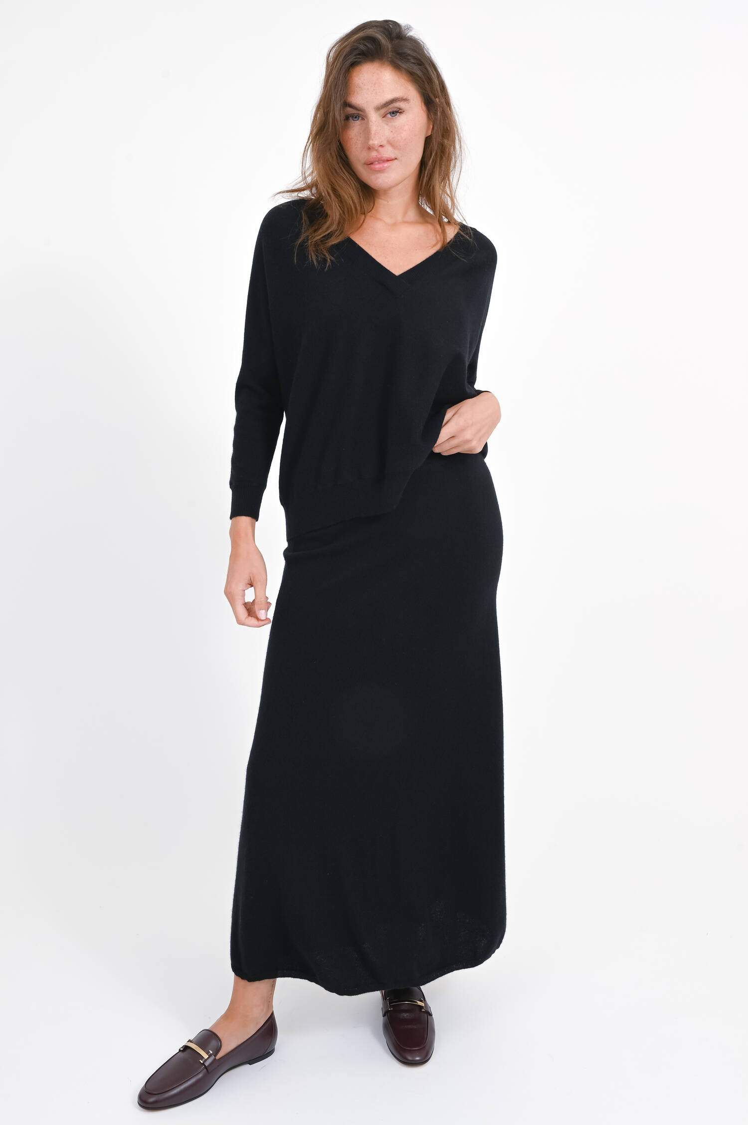 Cashmere-Mix Rock/Kleid DOLLY in Schwarz