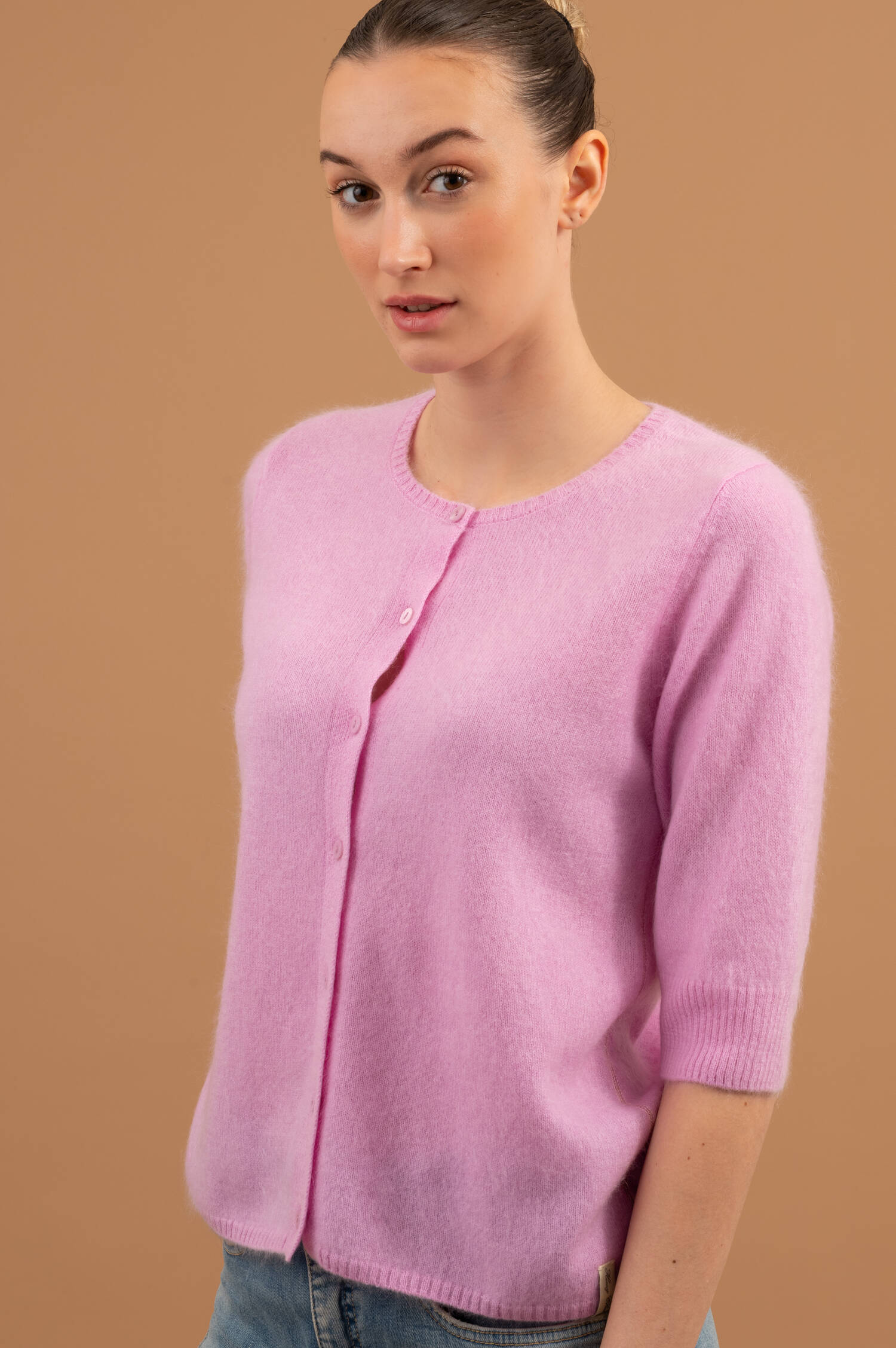 Cashmere Strickweste in Bloomrosa