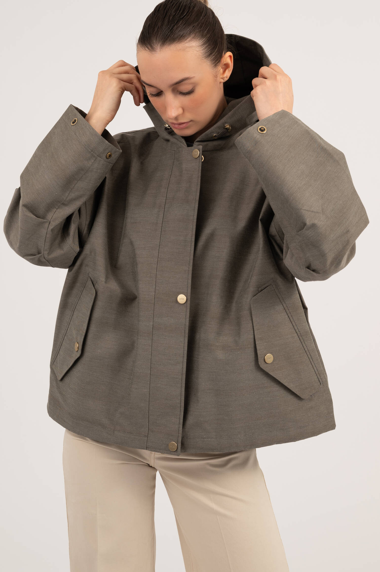 Kapuzenjacke ELLE in Taupe