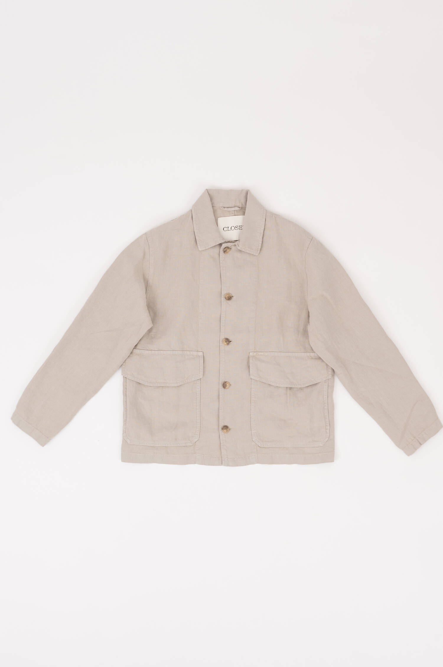 Leinen Cargojacke in Hellgrau