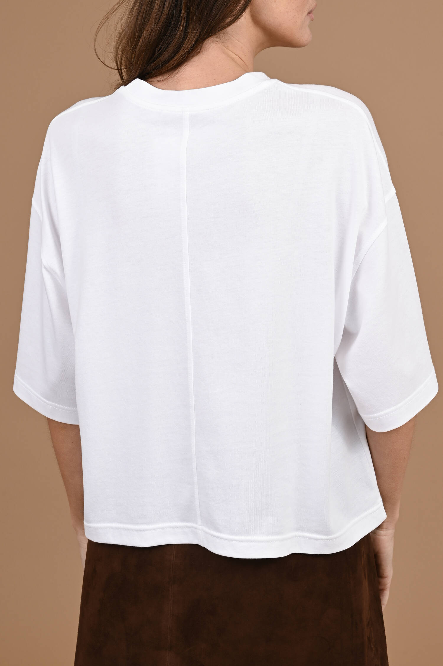 Jersey T-Shirt in Biancoweiß