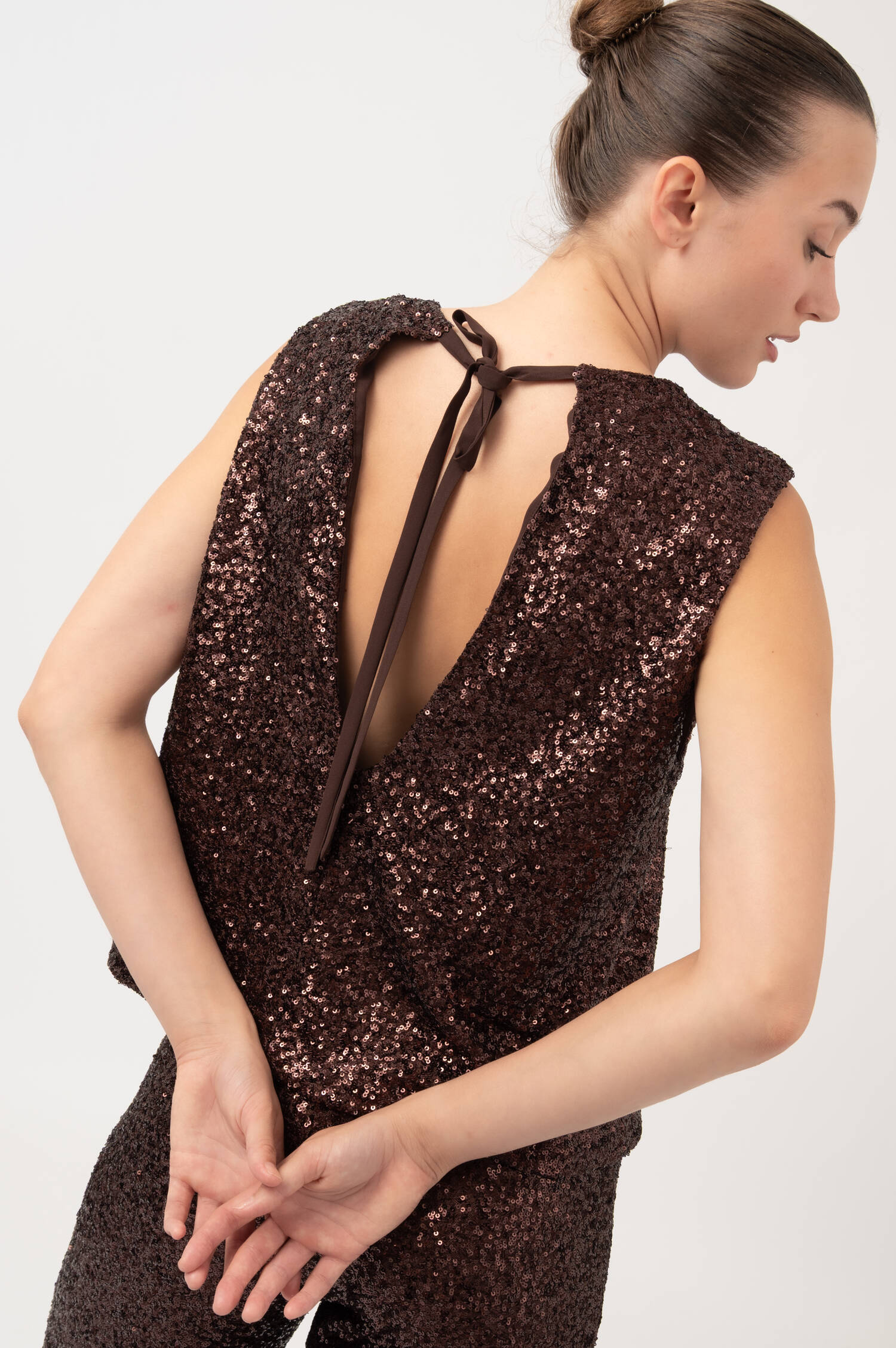 Pailletten Top in Braun Pailletten Top in Braun