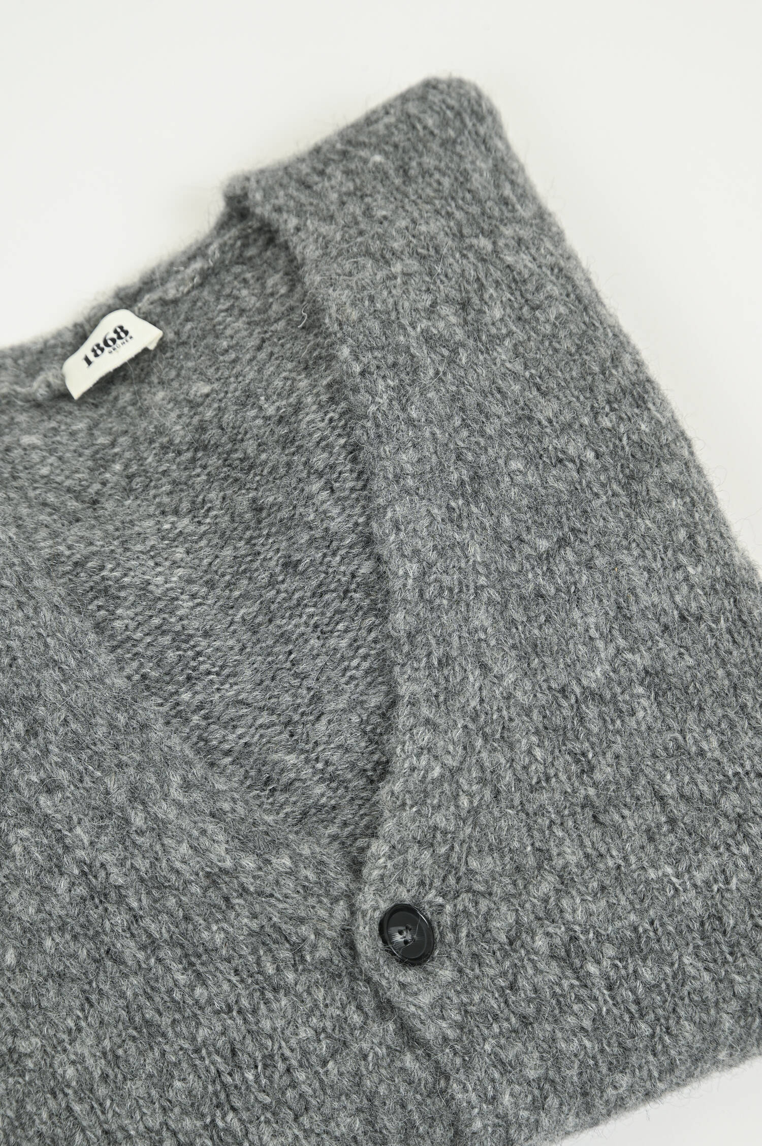 Strickweste aus Woll-Mix in Grau meliert