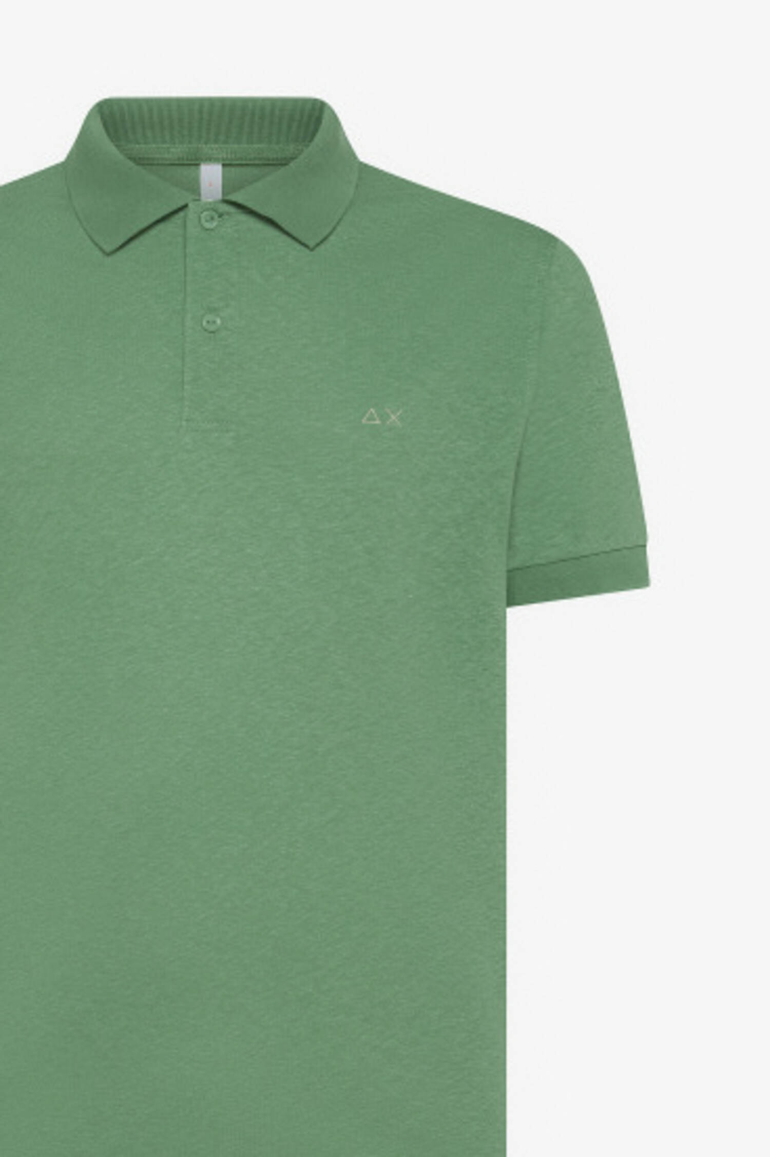 Polo-Shirt aus Leinen-Baumwoll-Mix in Verde Salvia