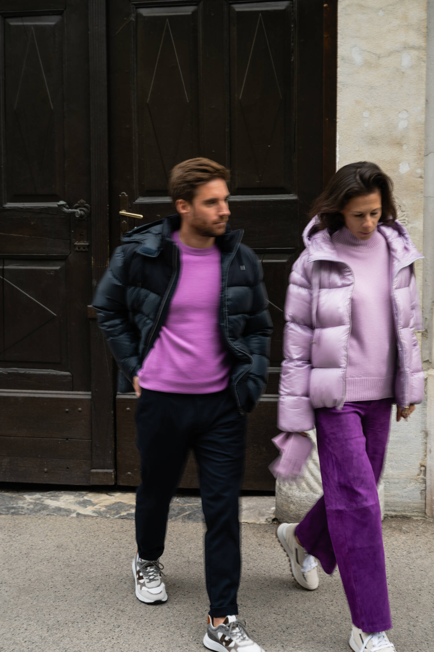 Wollhose MORELLO in Violett meliert Wollhose MORELLO in Violett meliert